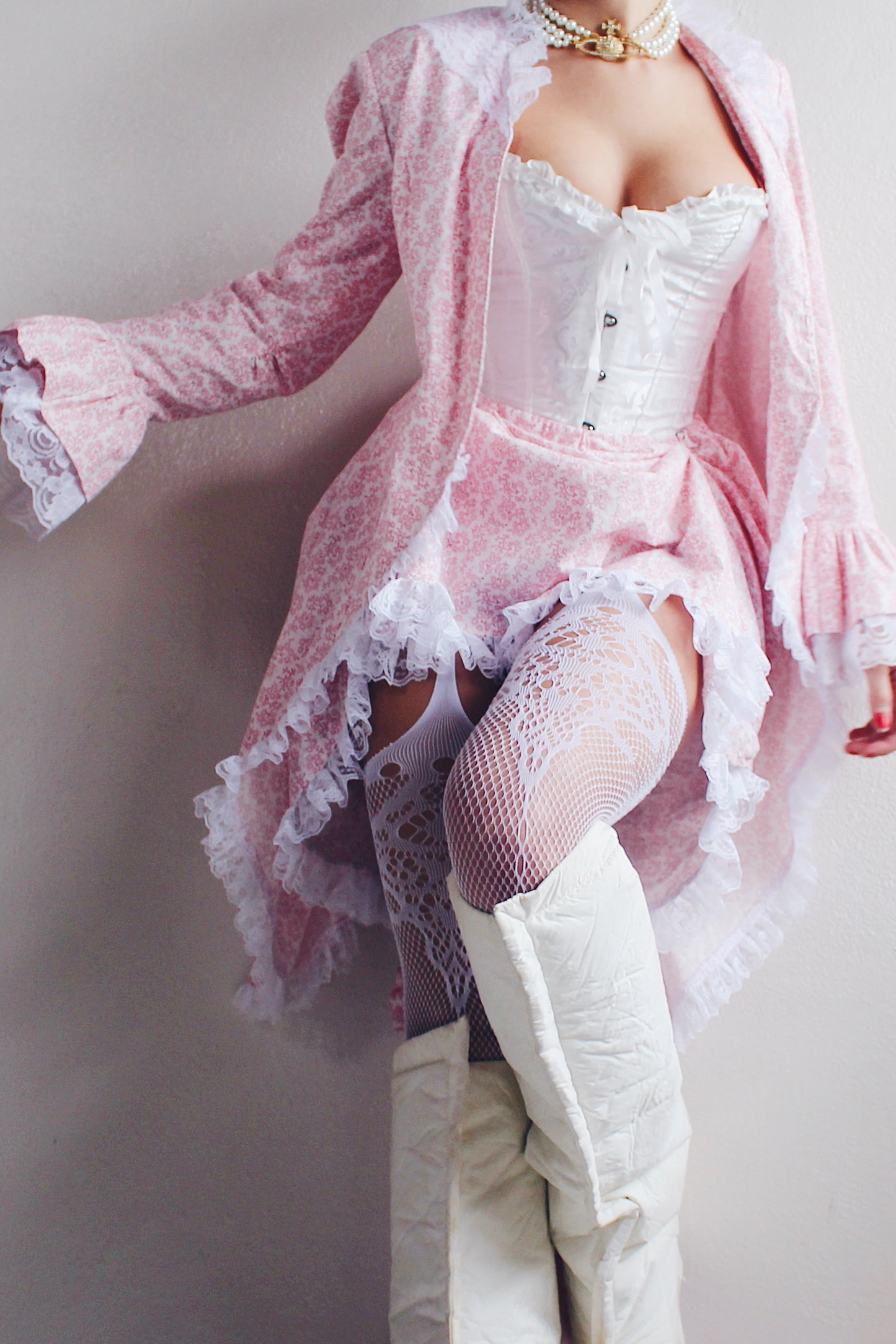 Antoinette Lace: Vintage Duster Jacket & Skirt Set - Coquette Chic, Vivienne Westwood Inspired