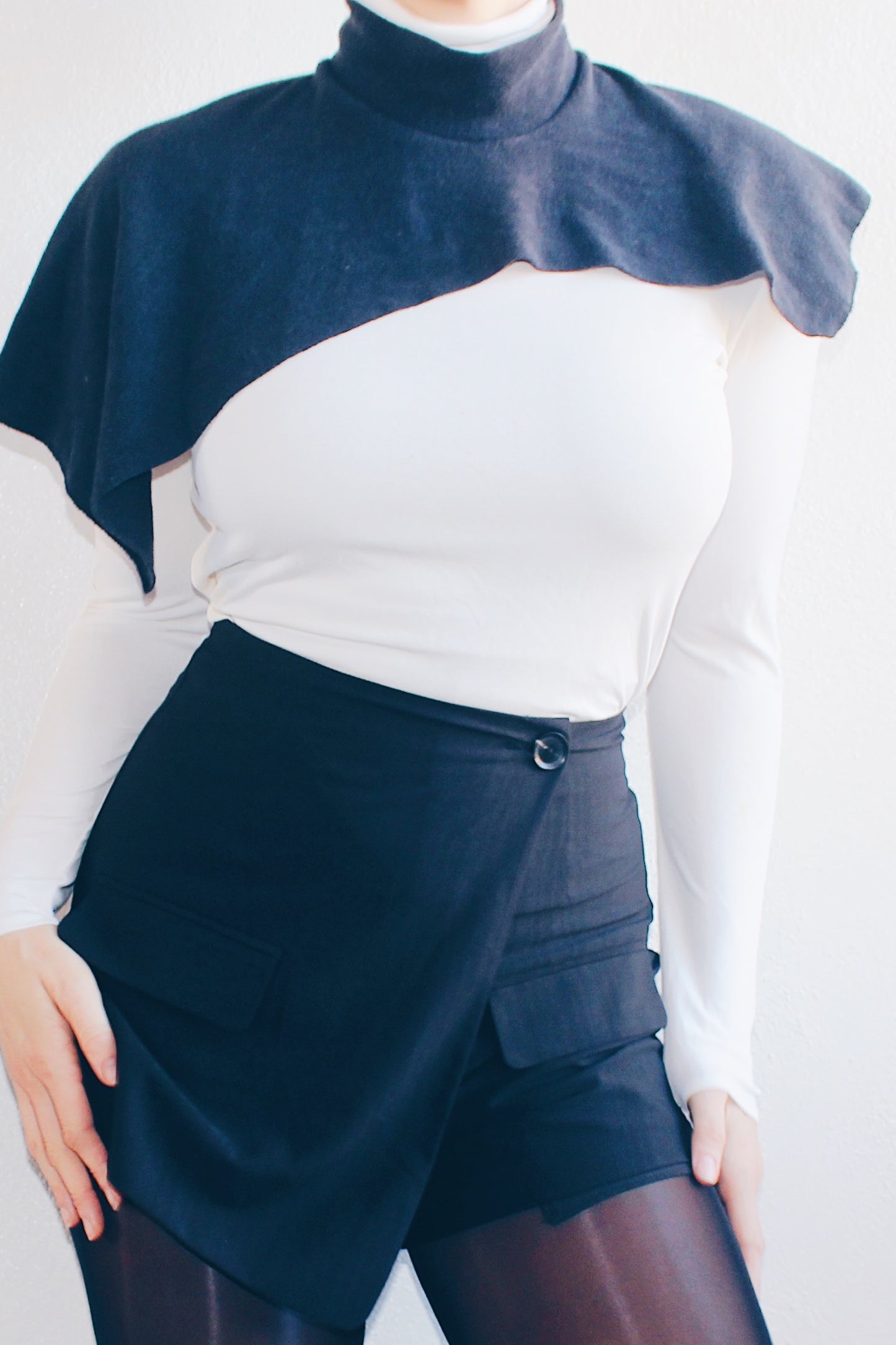 90s Academic accessory: Vintage Cotton False Turtleneck