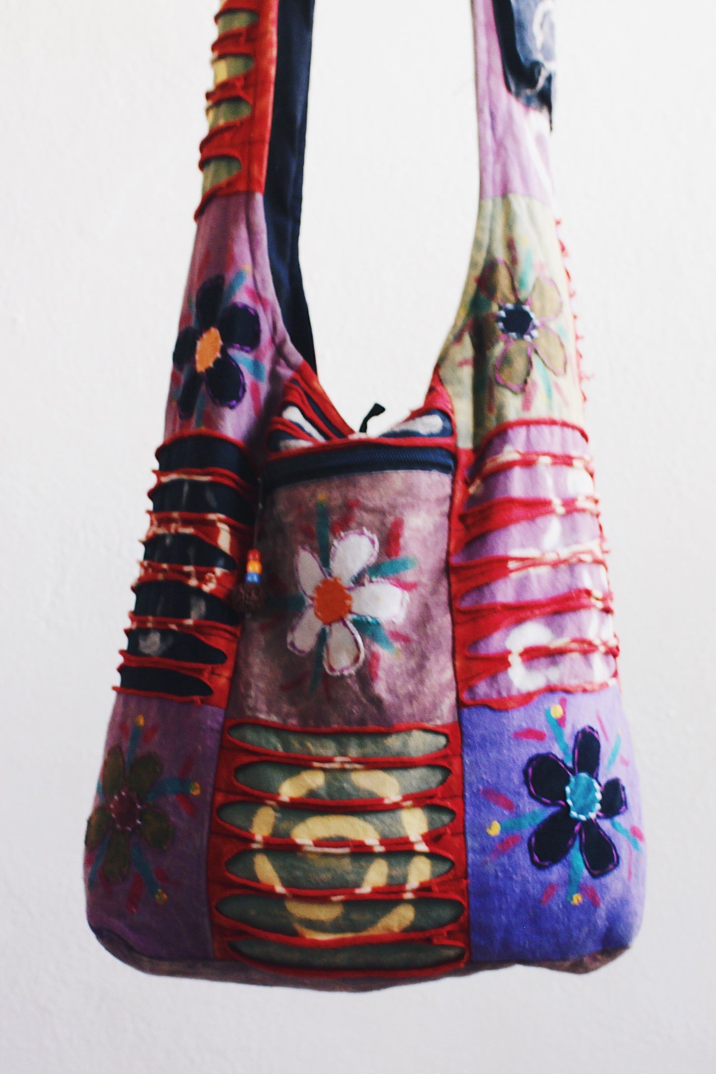 Groovy 90s Tie Dye Patchwork Satchel Bag β Your Psychedelic Companion