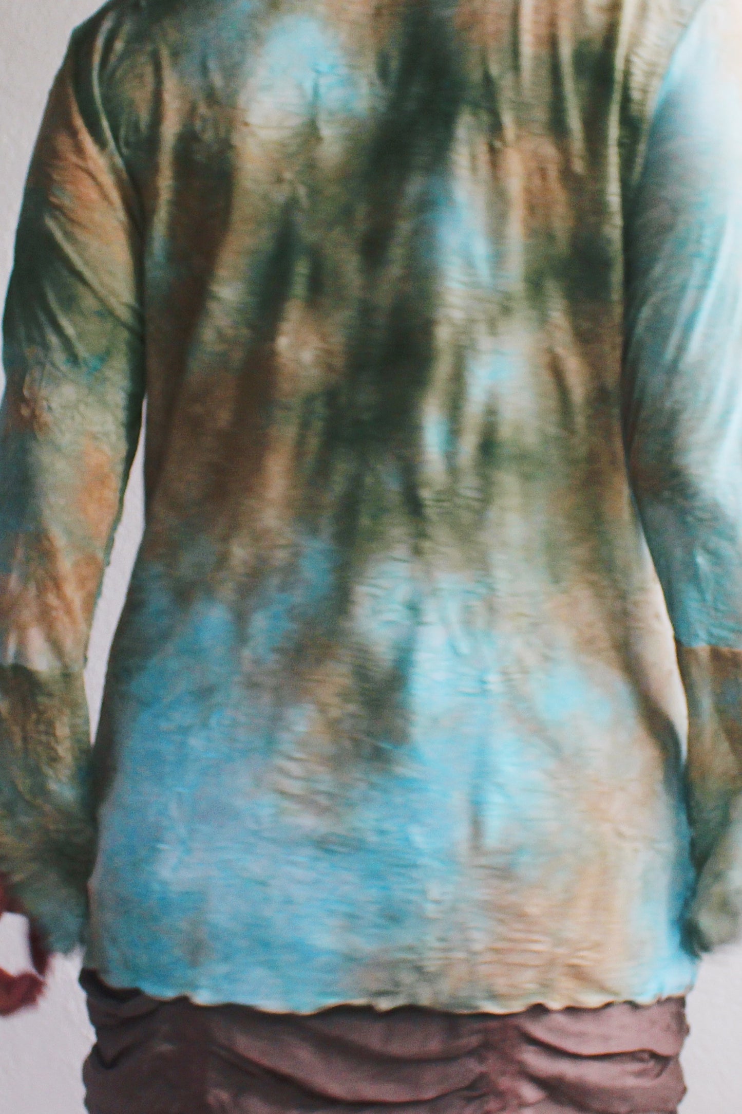 Fairy Whimsy Meets Gothic Vibes 90s Tie-Dye Lettuce Hem Shirt