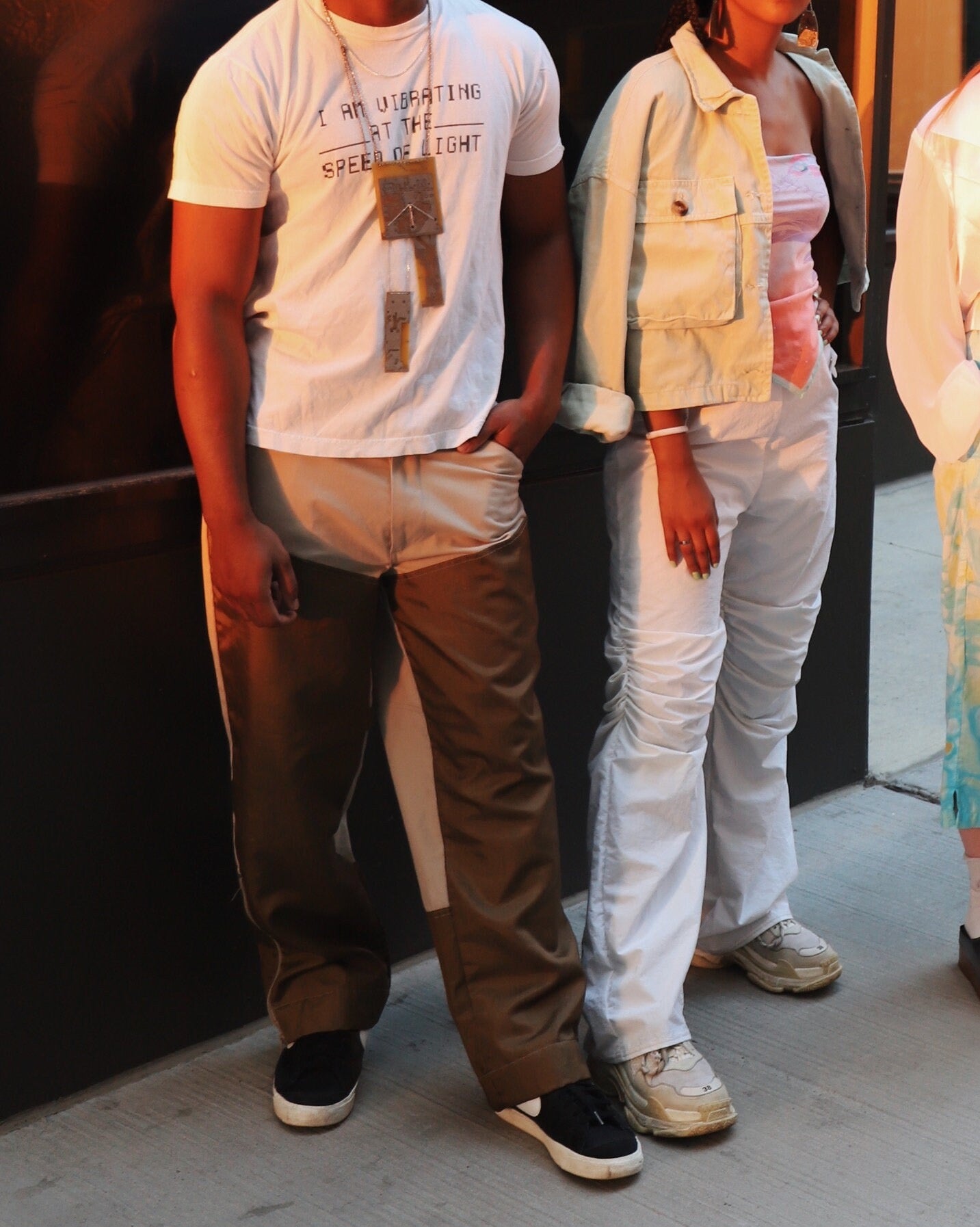 Y2K Futuristic style - Vintage Mid Rise Wide Leg White Pants