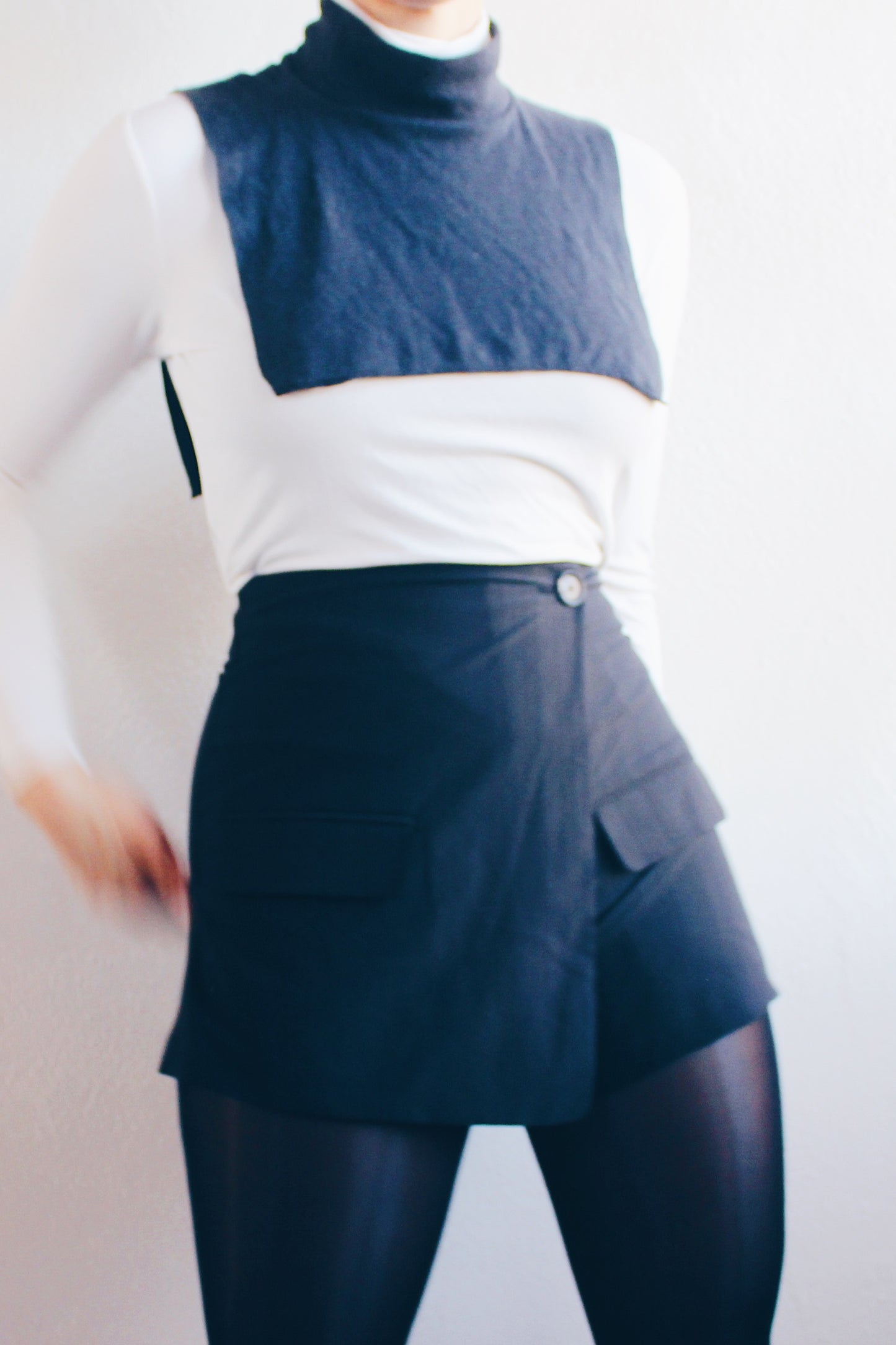 90s Academic accessory: Vintage Cotton False Turtleneck
