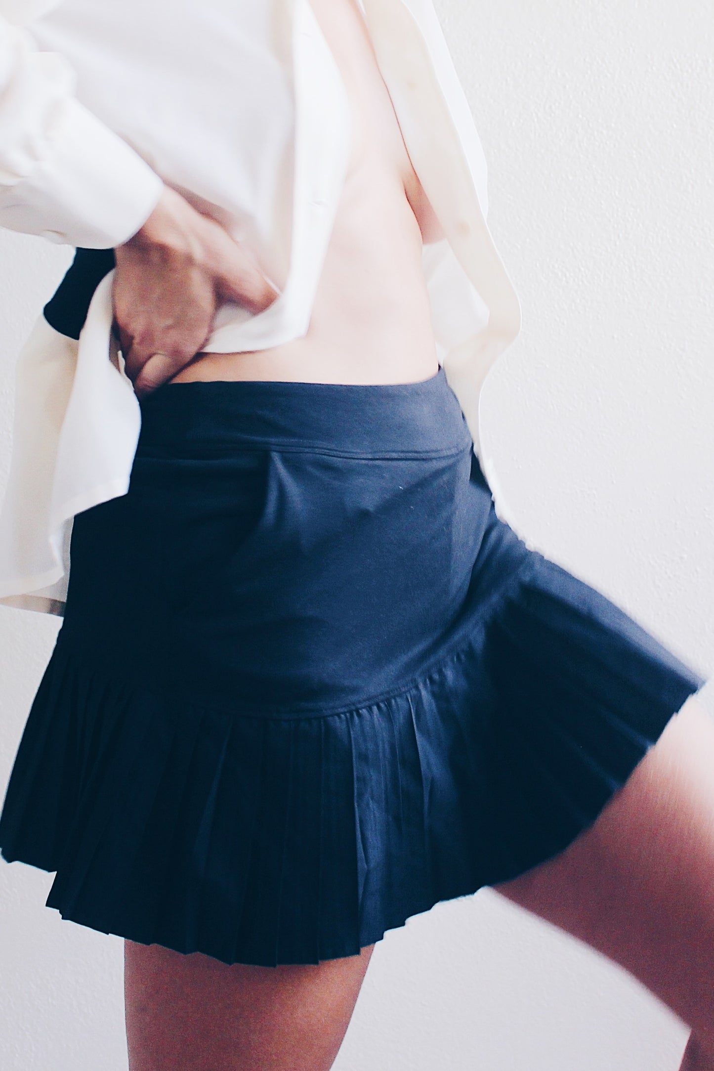 Ace Your Style with our Black Pleated Mini Tennis Skirt / acubi style skort