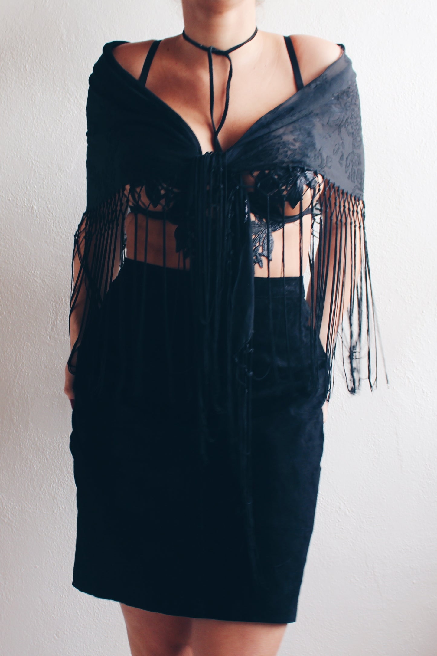 Vintage Black Leather Mini Pencil Skirt for Dark Academia Darlings