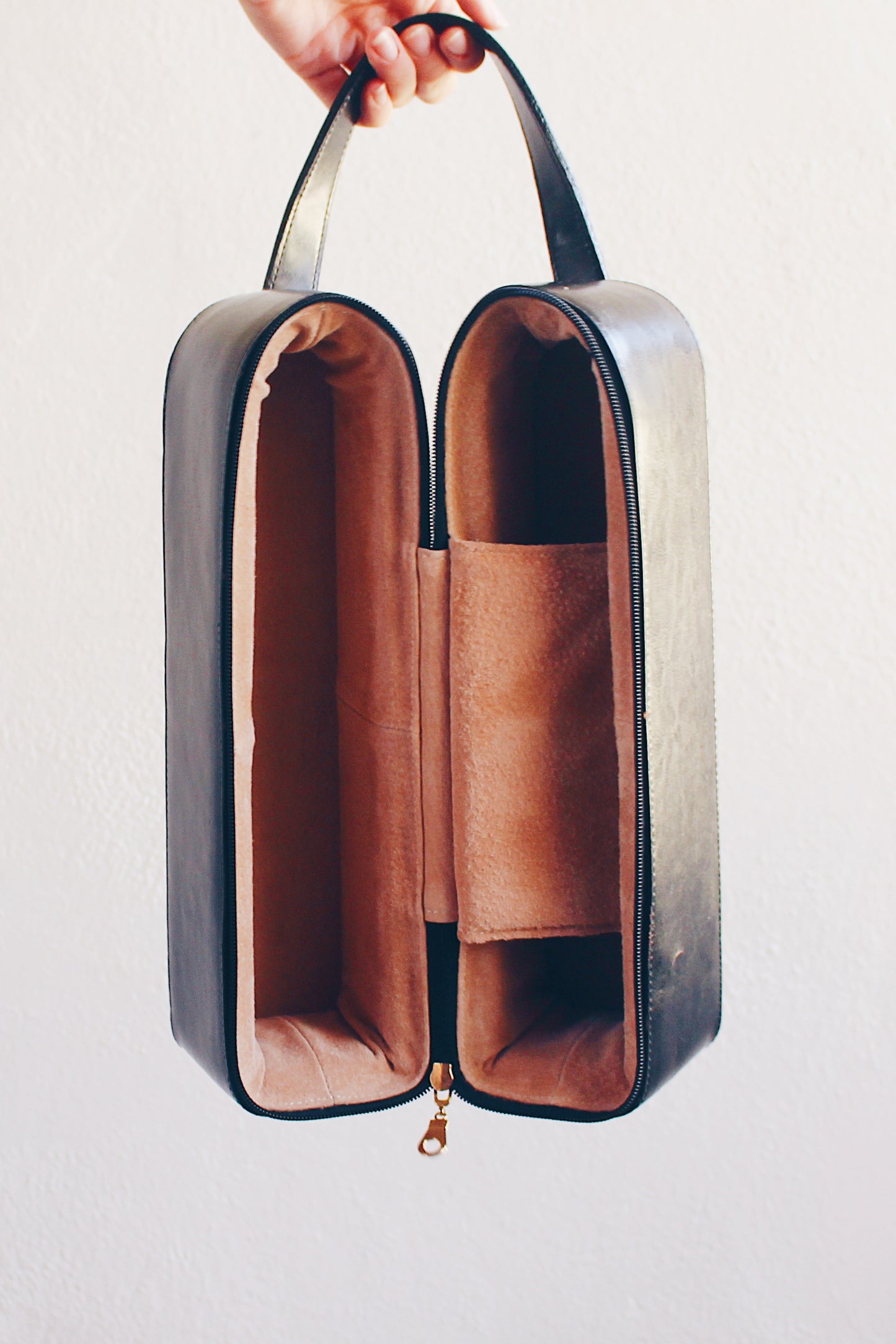 Noir Chic: Black Long Faux Leather Case - Edgy Rectangular Elegance!
