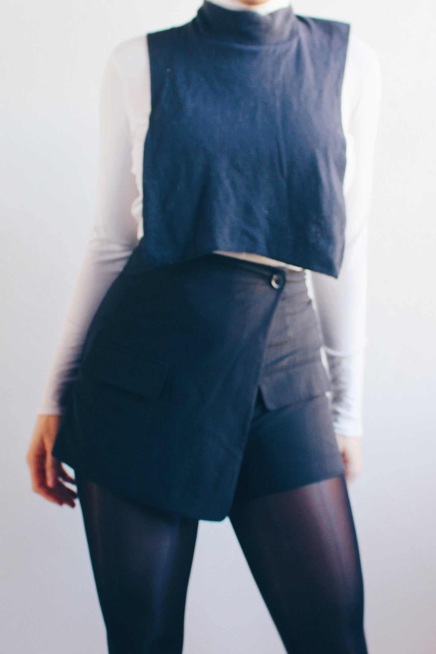 90s Academic accessory: Vintage Cotton False Turtleneck