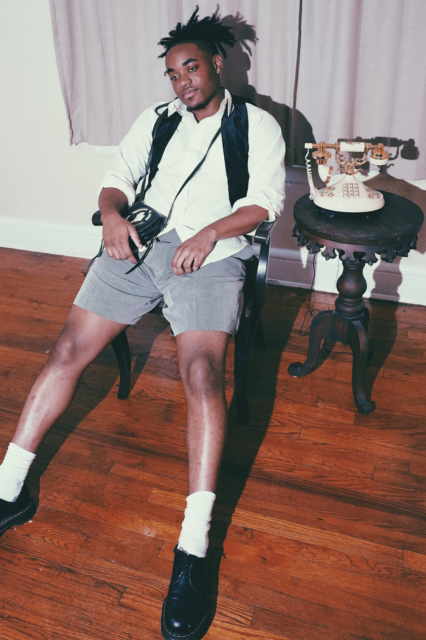 Unique Black Leather and Fur Satchel with Africa Cut-Out - Afro-Futurism Chic Bag