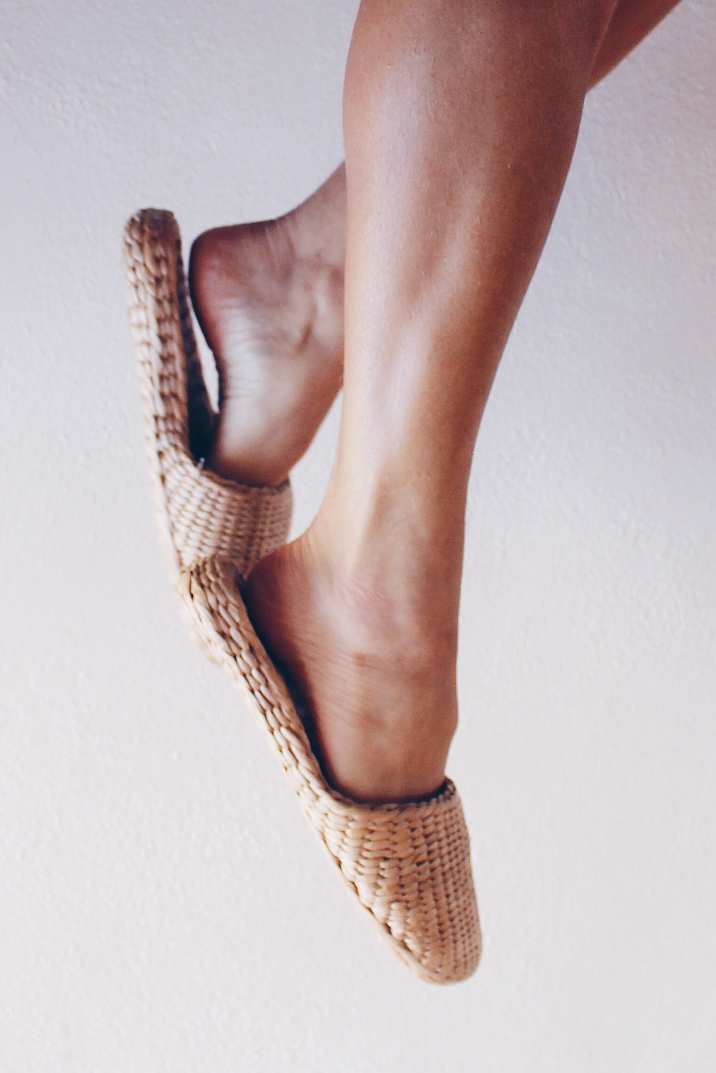 Vintage Raffia Straw Sandals / slippers - Tropical Bohemian Style | Mules Perfect for Summer