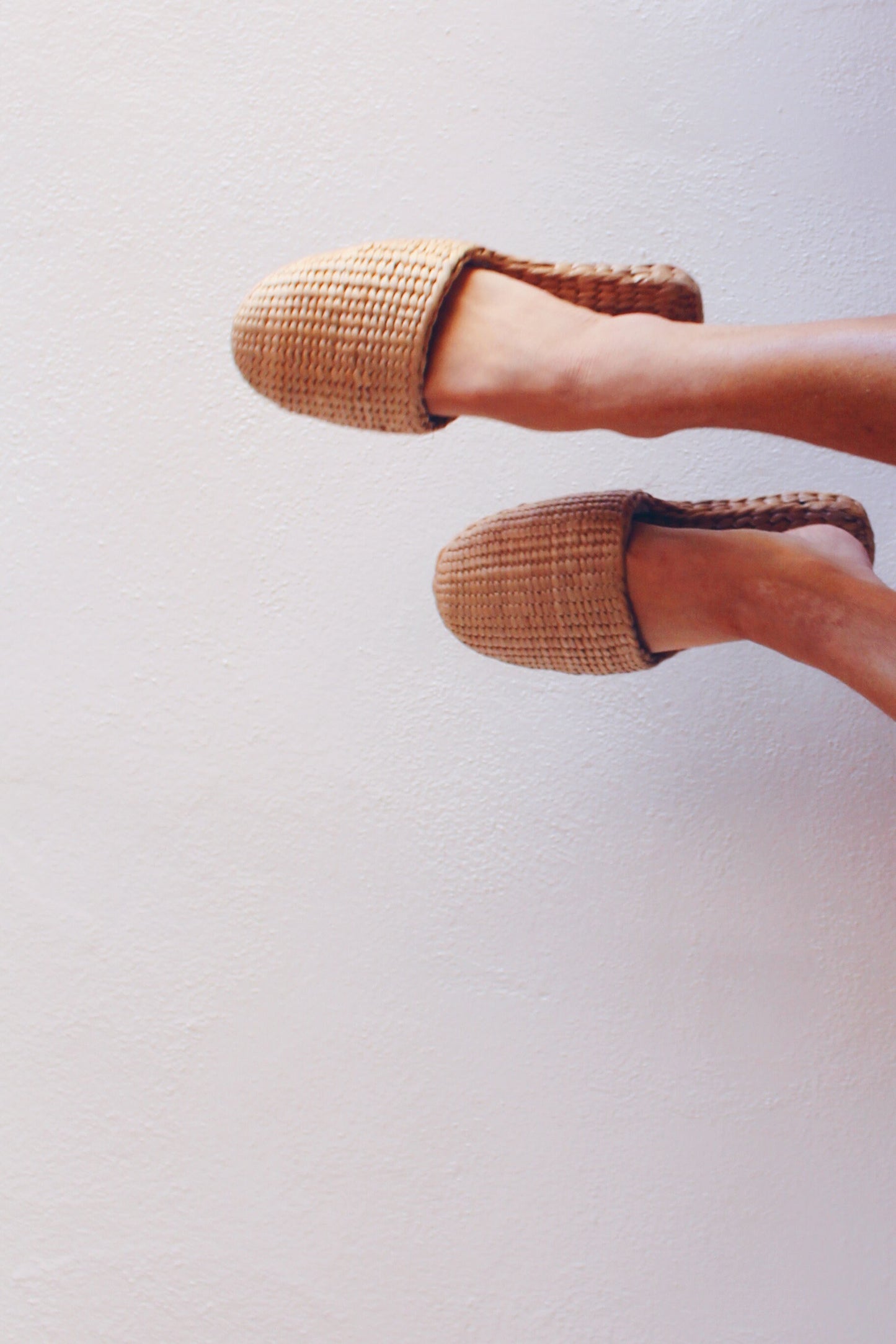 Vintage Raffia Straw Sandals / slippers - Tropical Bohemian Style | Mules Perfect for Summer