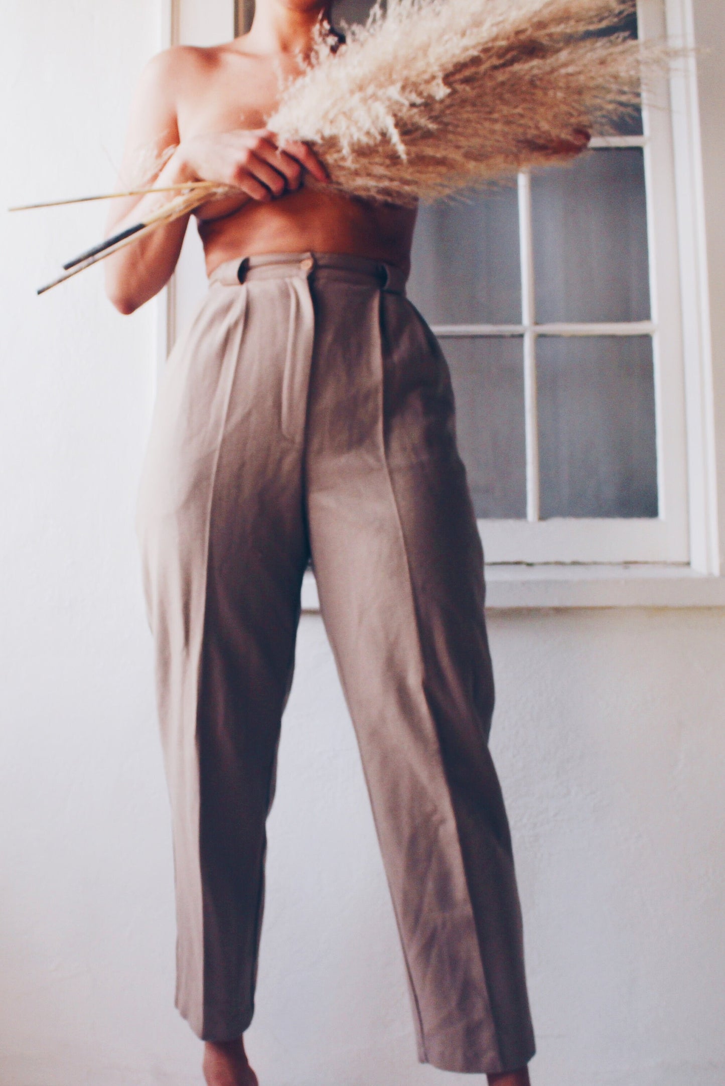 Vintage Tan Wool Suit - Minimalist 90s Ralph Lauren Style | Officecore & Dapper Occasions