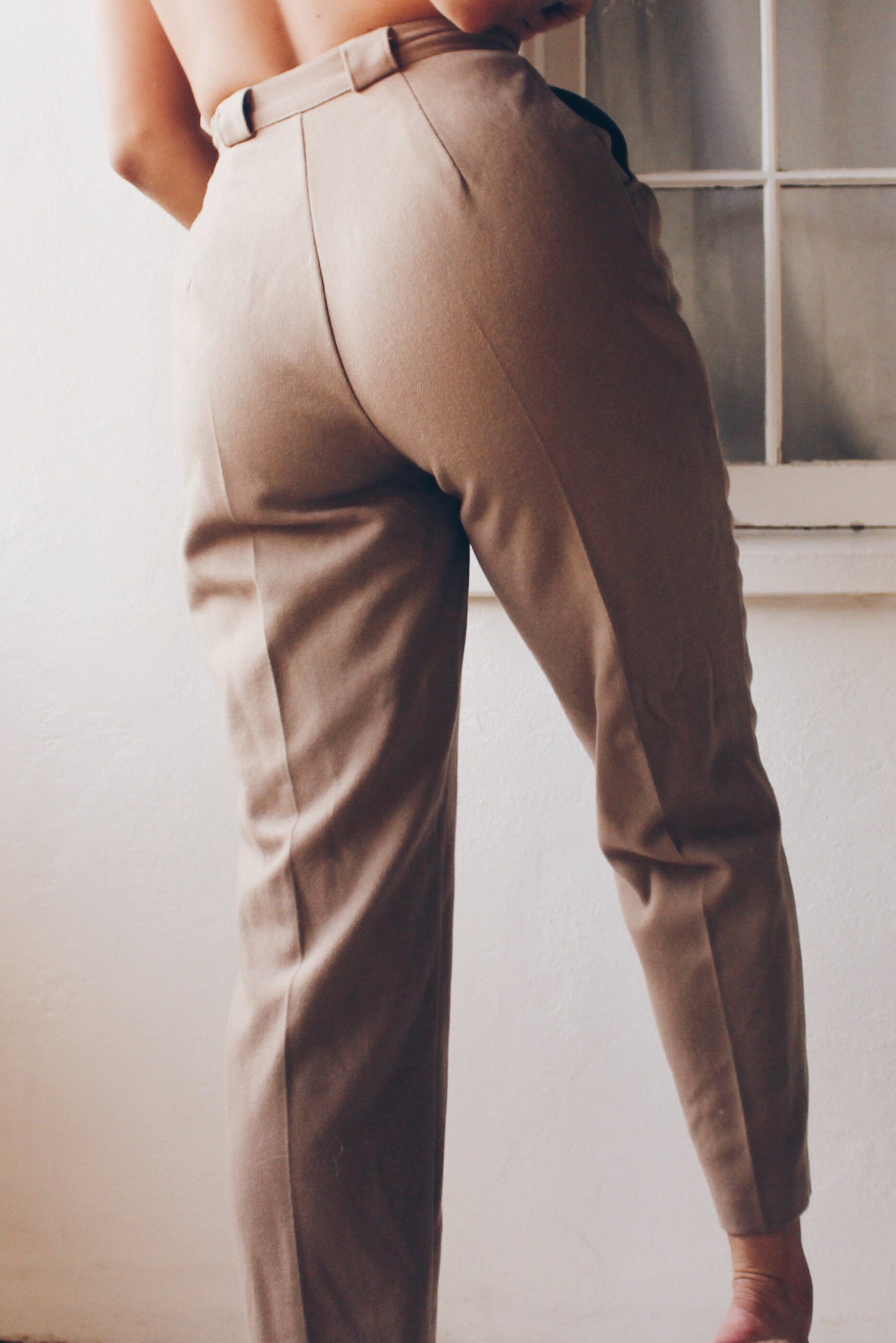 Vintage Tan Wool Suit - Minimalist 90s Ralph Lauren Style | Officecore & Dapper Occasions