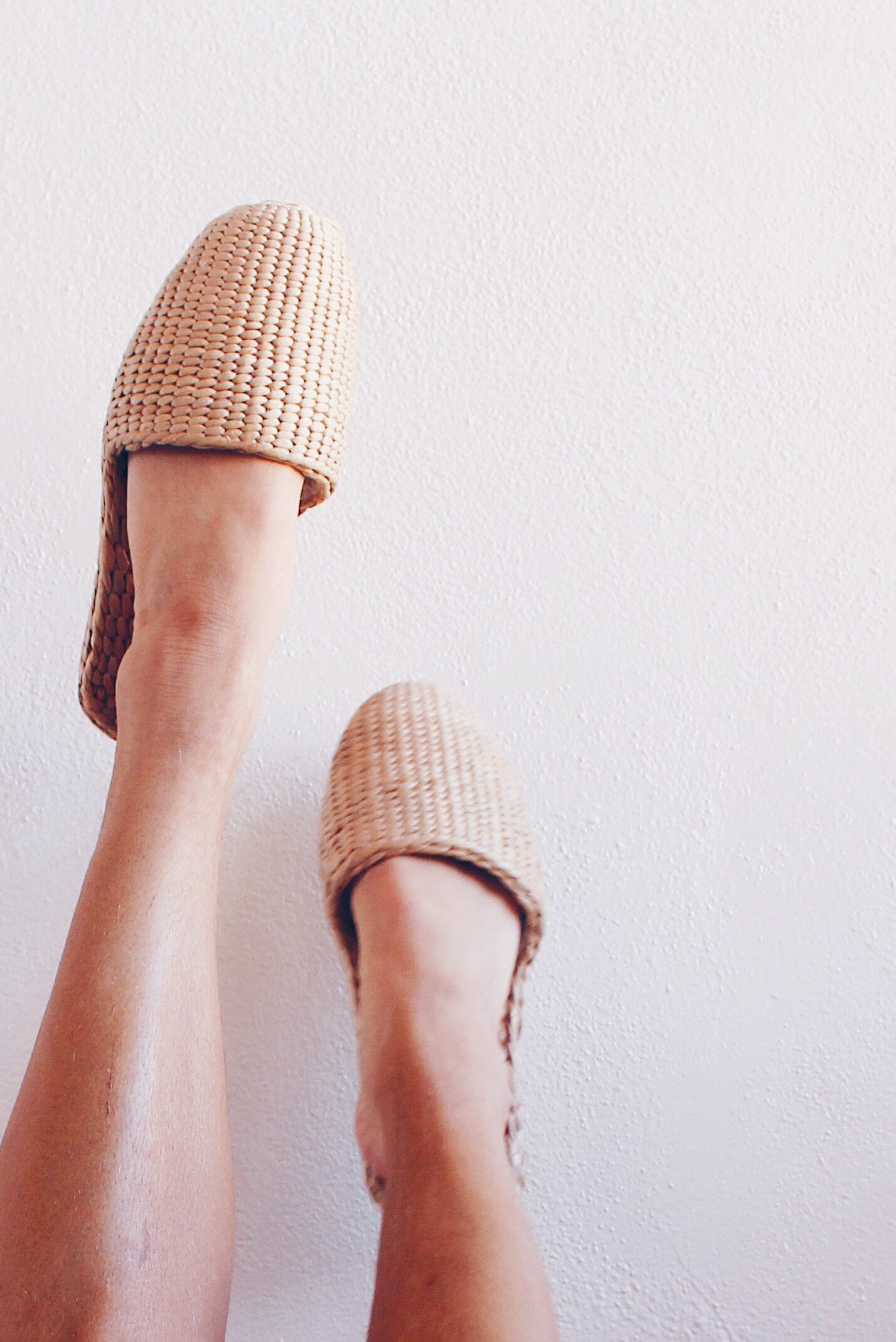 Vintage Raffia Straw Sandals / slippers - Tropical Bohemian Style | Mules Perfect for Summer