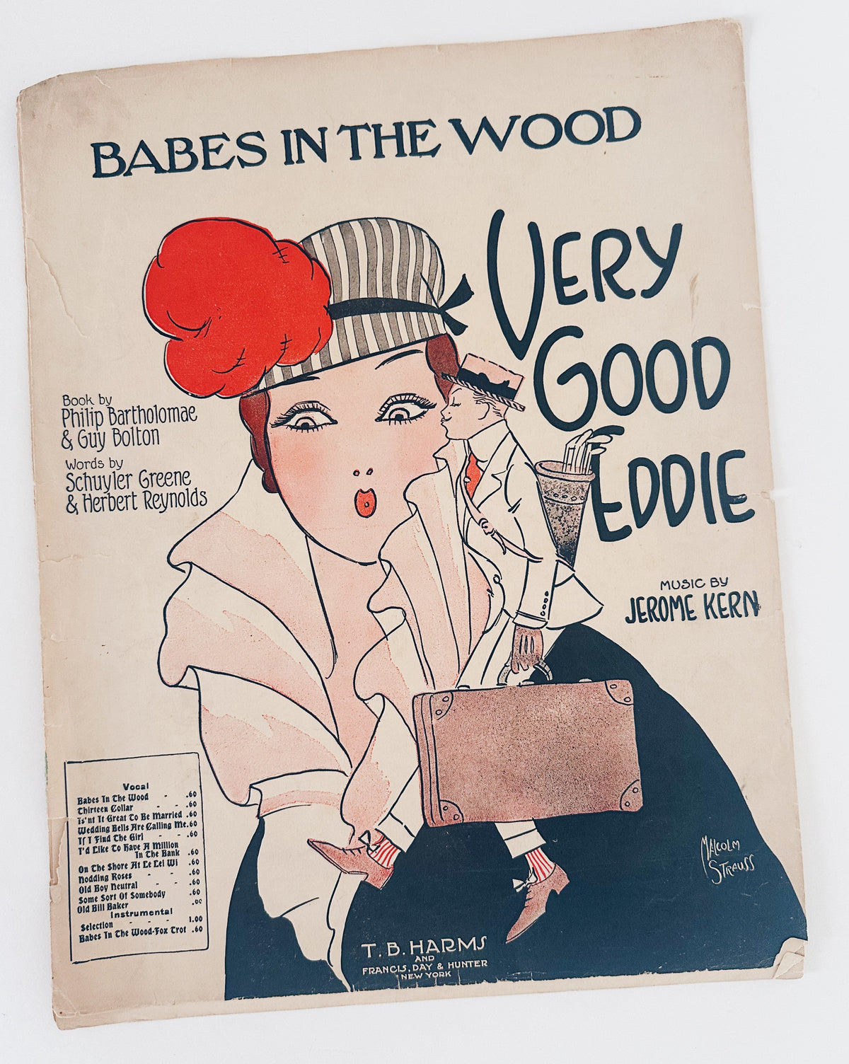 Vintage Broadway Sheet Music, Babes in the Wood from Very Good Eddie, Jerome Kern, Schuyler Greene, Herbert Reynolds, Couple Cover Art
