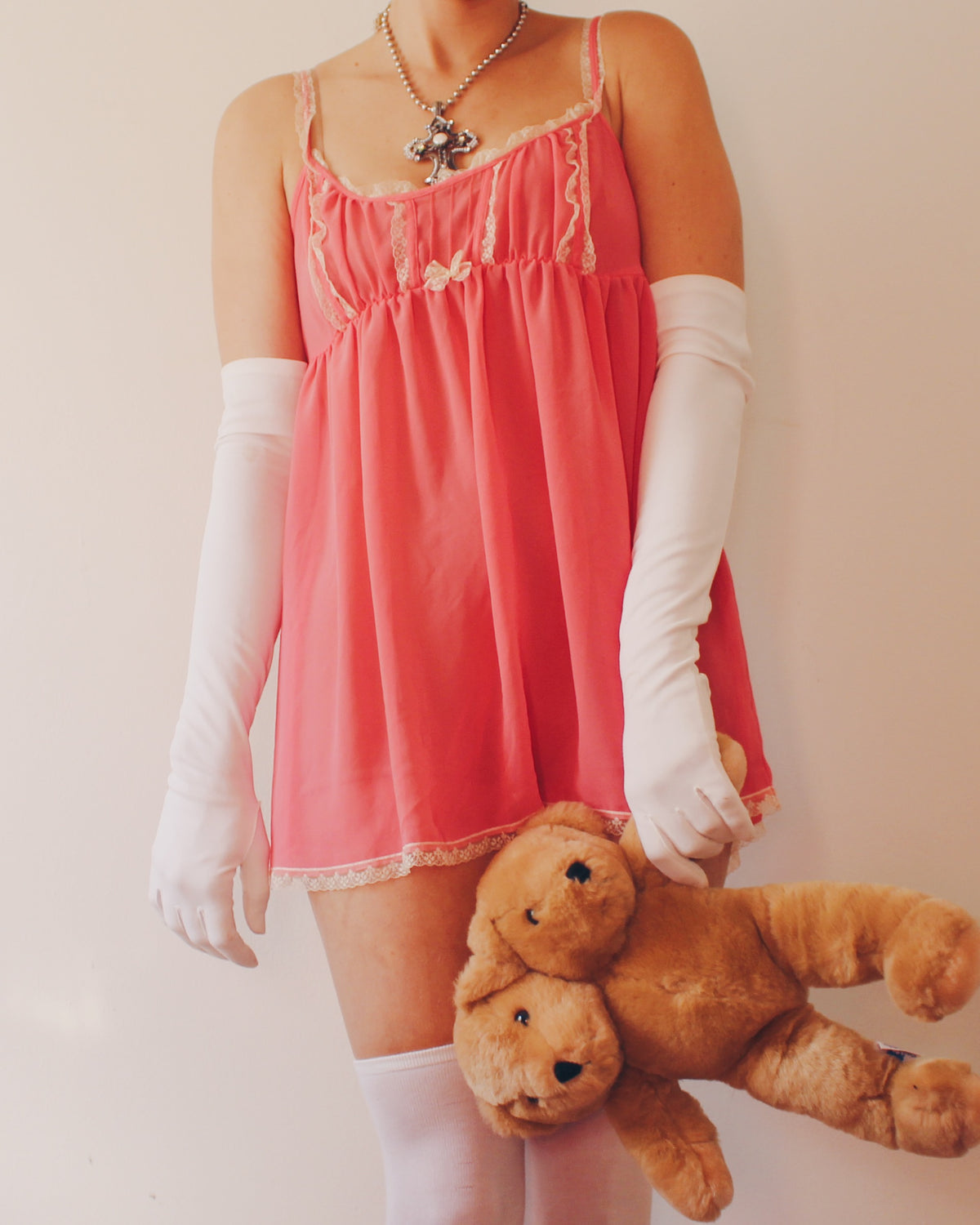 Vintage Victoria's Secret Pink Babydoll Camisole, Y2K Lingerie, Lace Trim Empire Waist Tank, Romantic Coquette Top