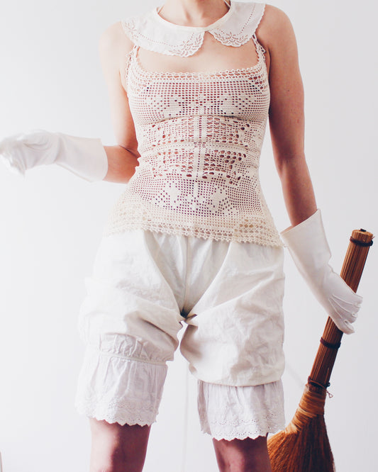 Crochet Couture: Upcycled Doily Crop Top - Reworked vintage - Coachella outfit