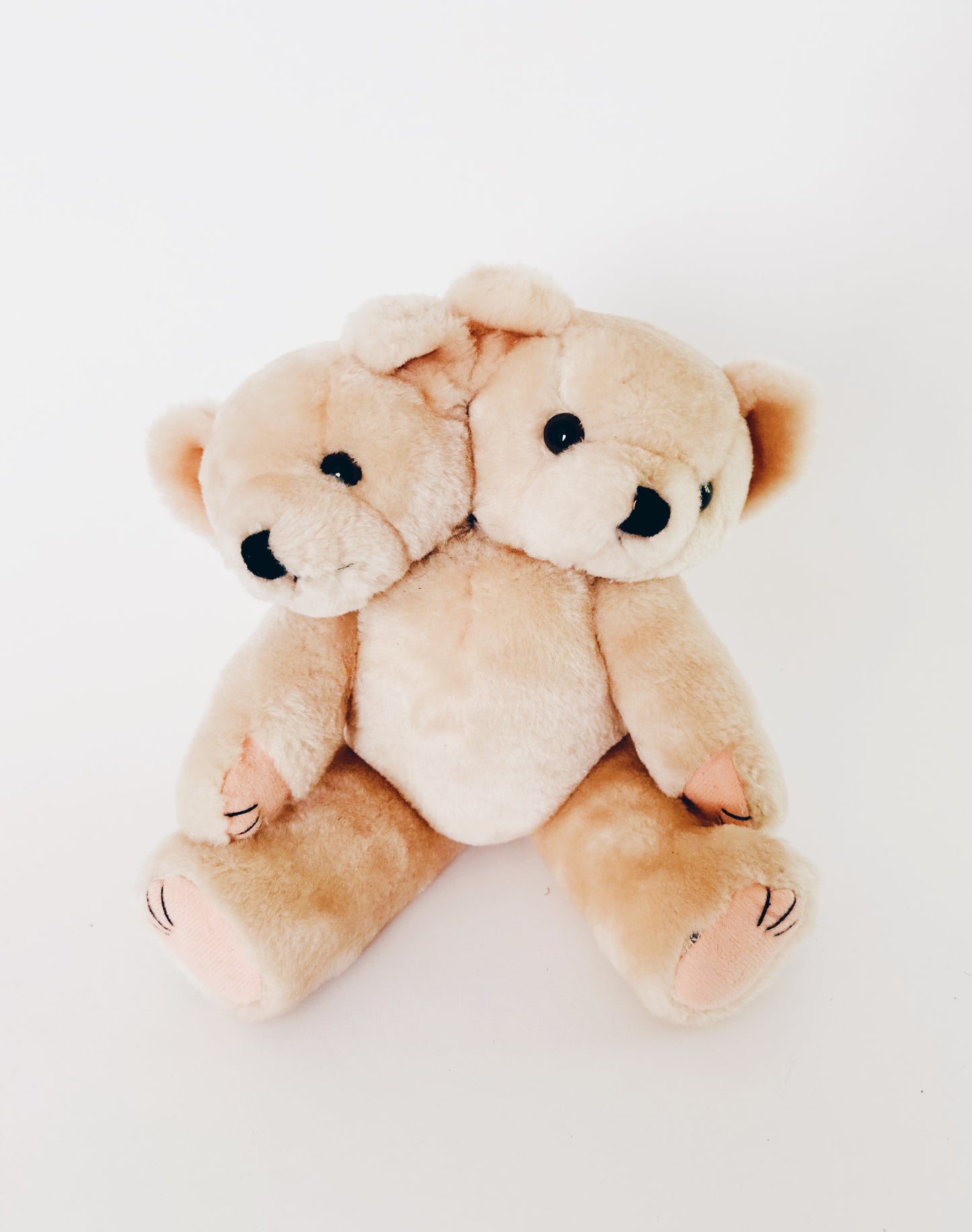 Two-Headed Upcycled Antique Teddy Bear – Haunted Coquette Plush, Ethereal Marute Toy Art, Spooky Collectible