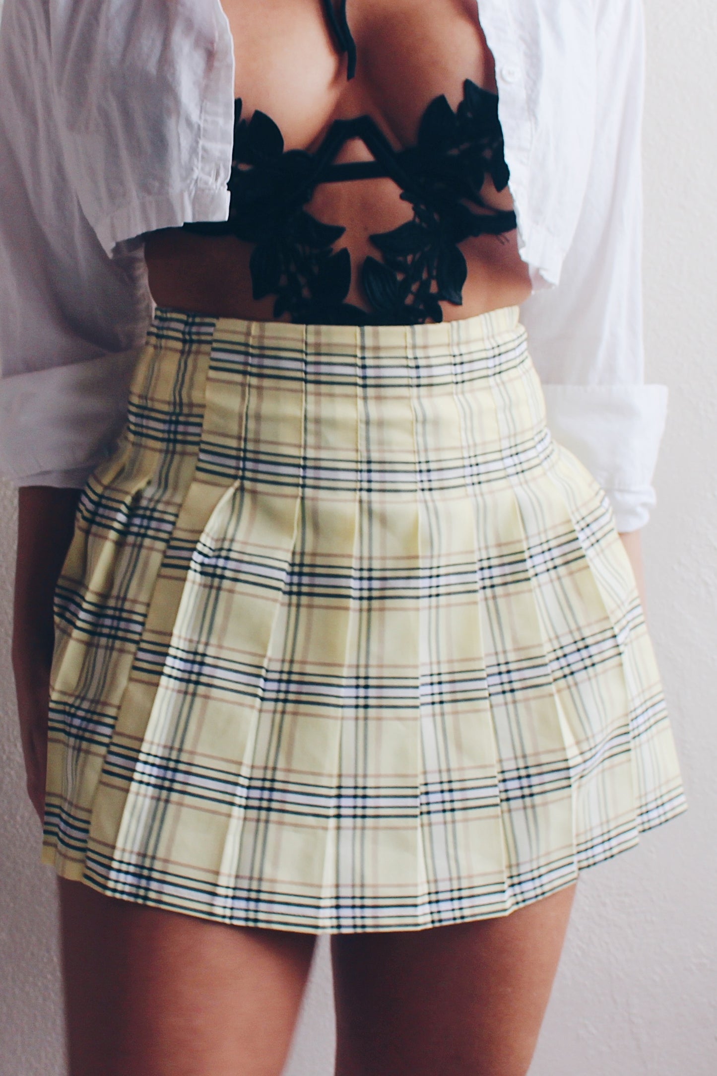 Clueless Dark Academia Y2K Pleated Mini Skirt