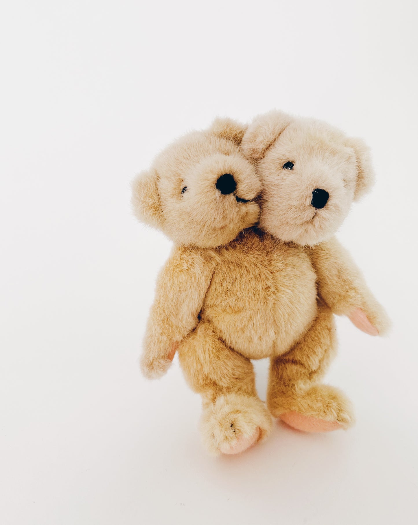 Two-Headed Upcycled Vintage Teddy Bear – Haunted Coquette Plush, Ethereal Marute Toy Art, Spooky Collectible