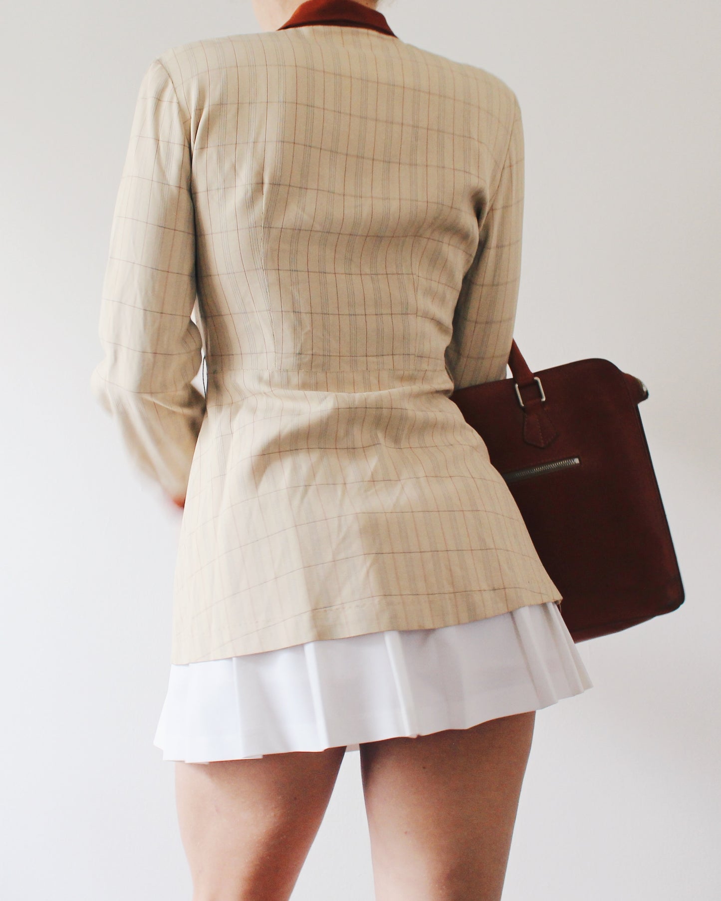 Rare 1970s Vintage Handmade Blouse – Academic Prep School Style, Intellectual Fall Fashion with Stripes & Unique Button Detail
