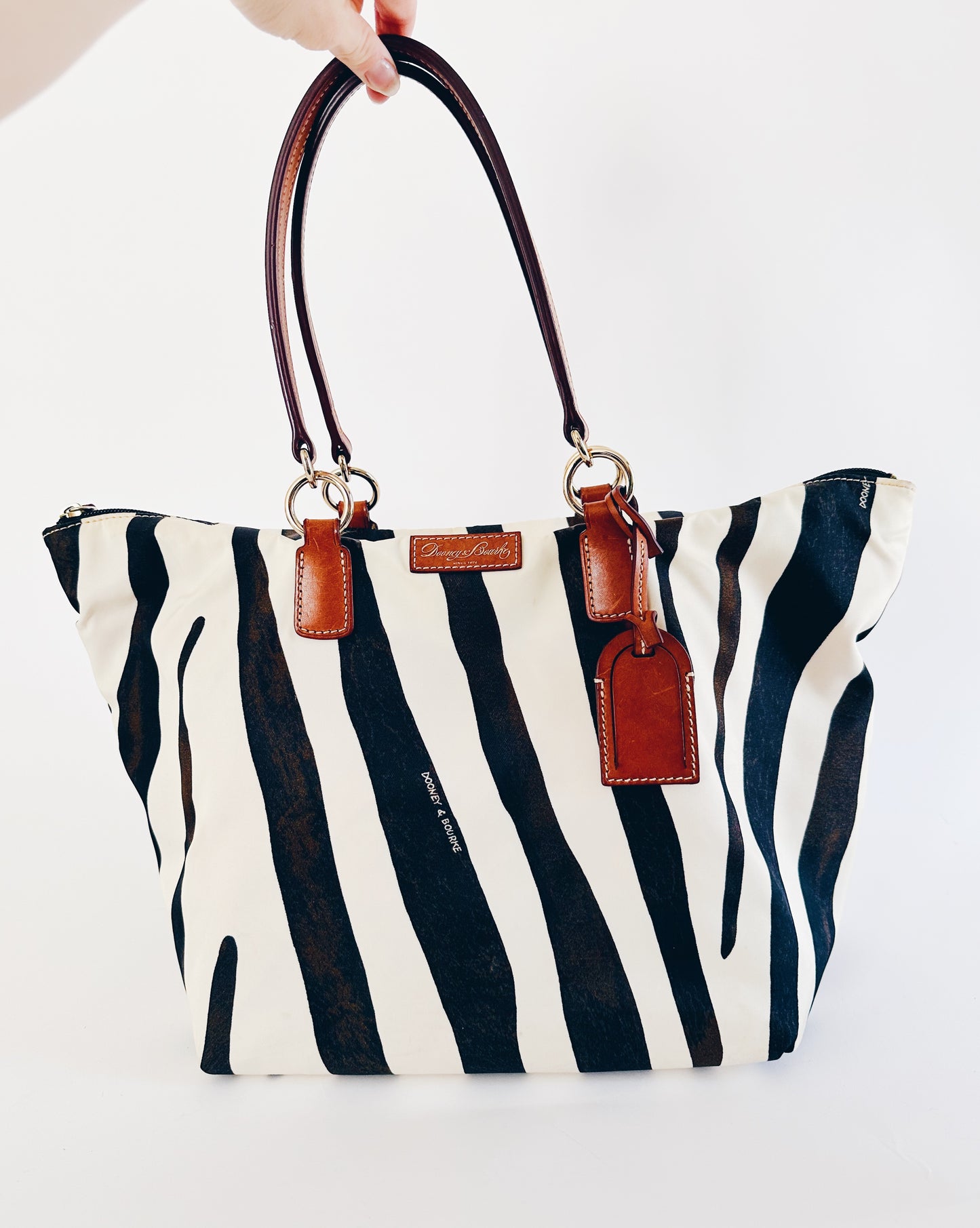Vintage Y2K Dooney & Bourke Zebra Print Canvas Purse – Statement Animal Print Bag