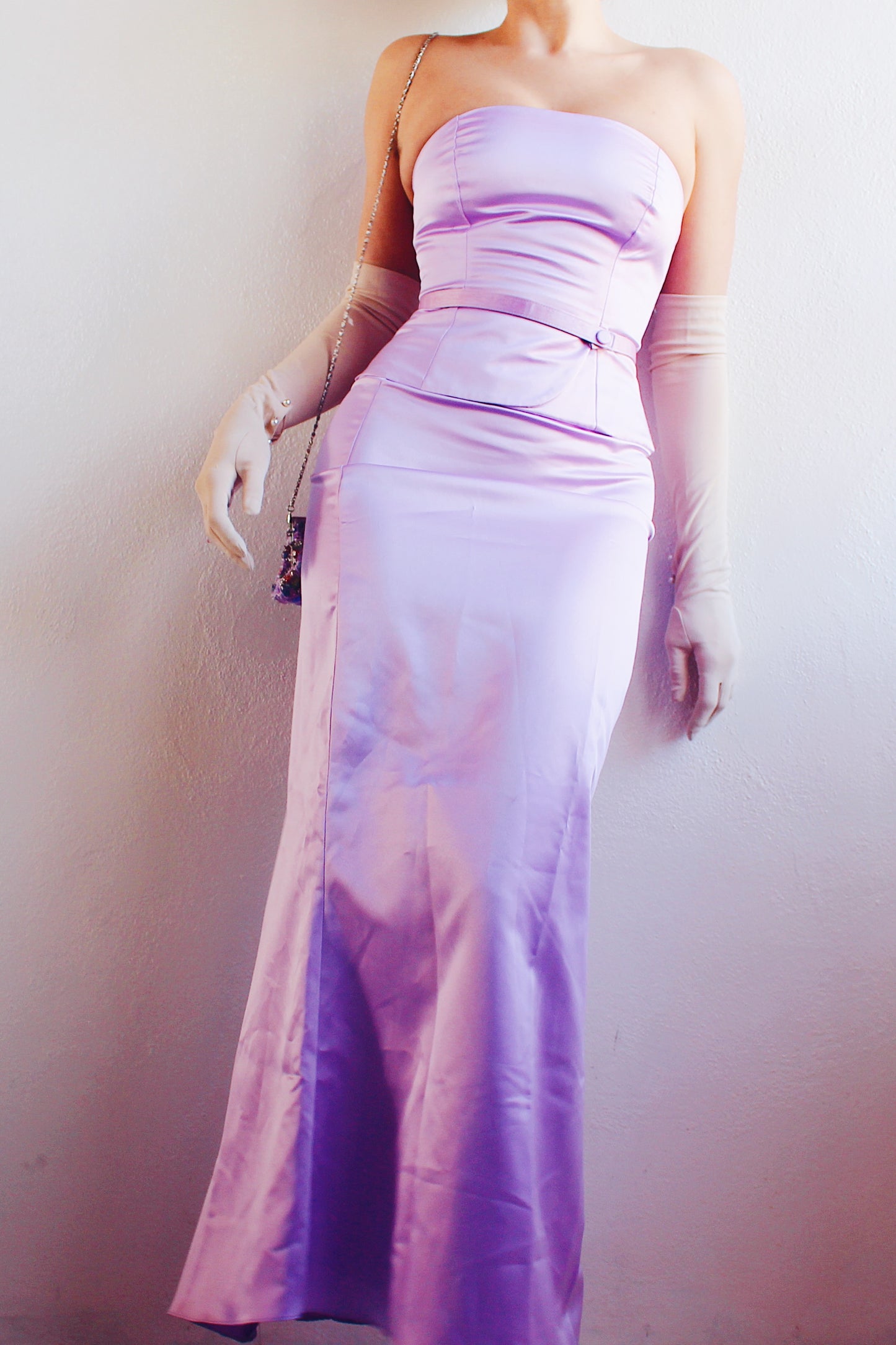 Vintage Y2K Formal Lilac Purple Dress Set - Coquette Girly Style for Valentine's Elegance