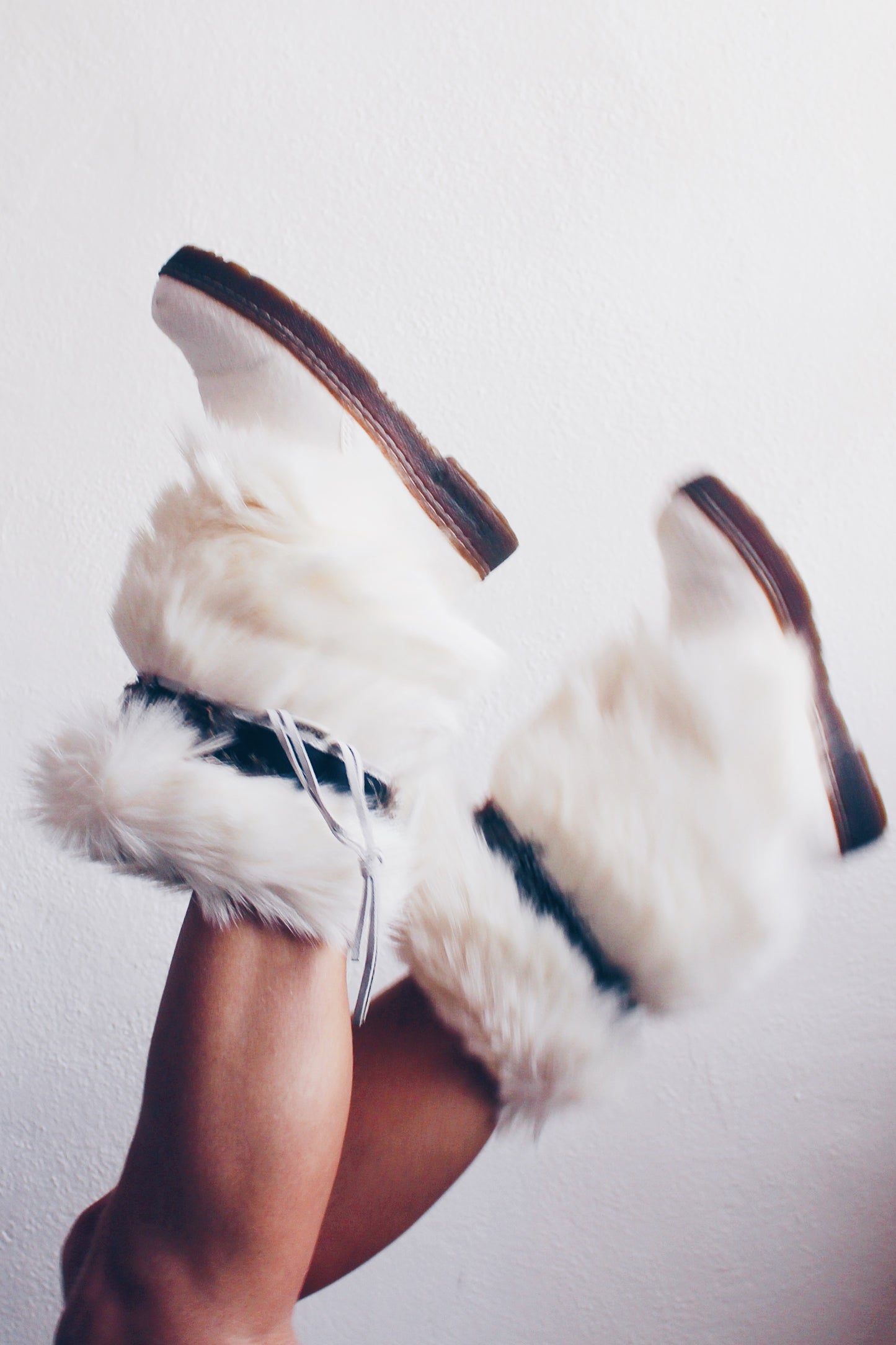 Y2K Fur Fashion: White Bearpaw Boots