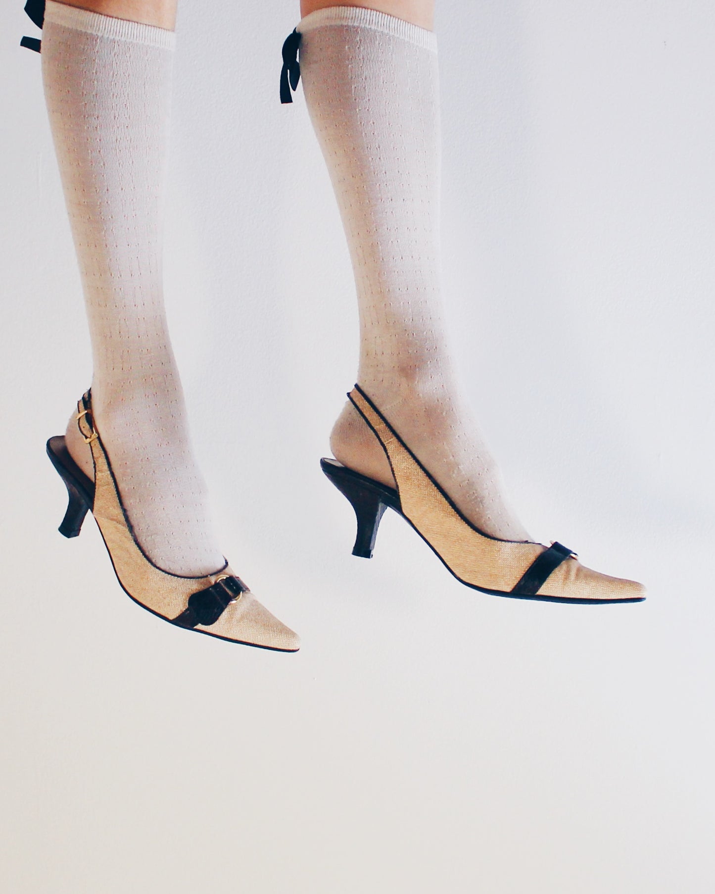 Pointed‑Toe Y2K Kitten Heels with Wrap Ankle Strap – Professional Formal Cream and Chocolate Pumps for Office & Evening