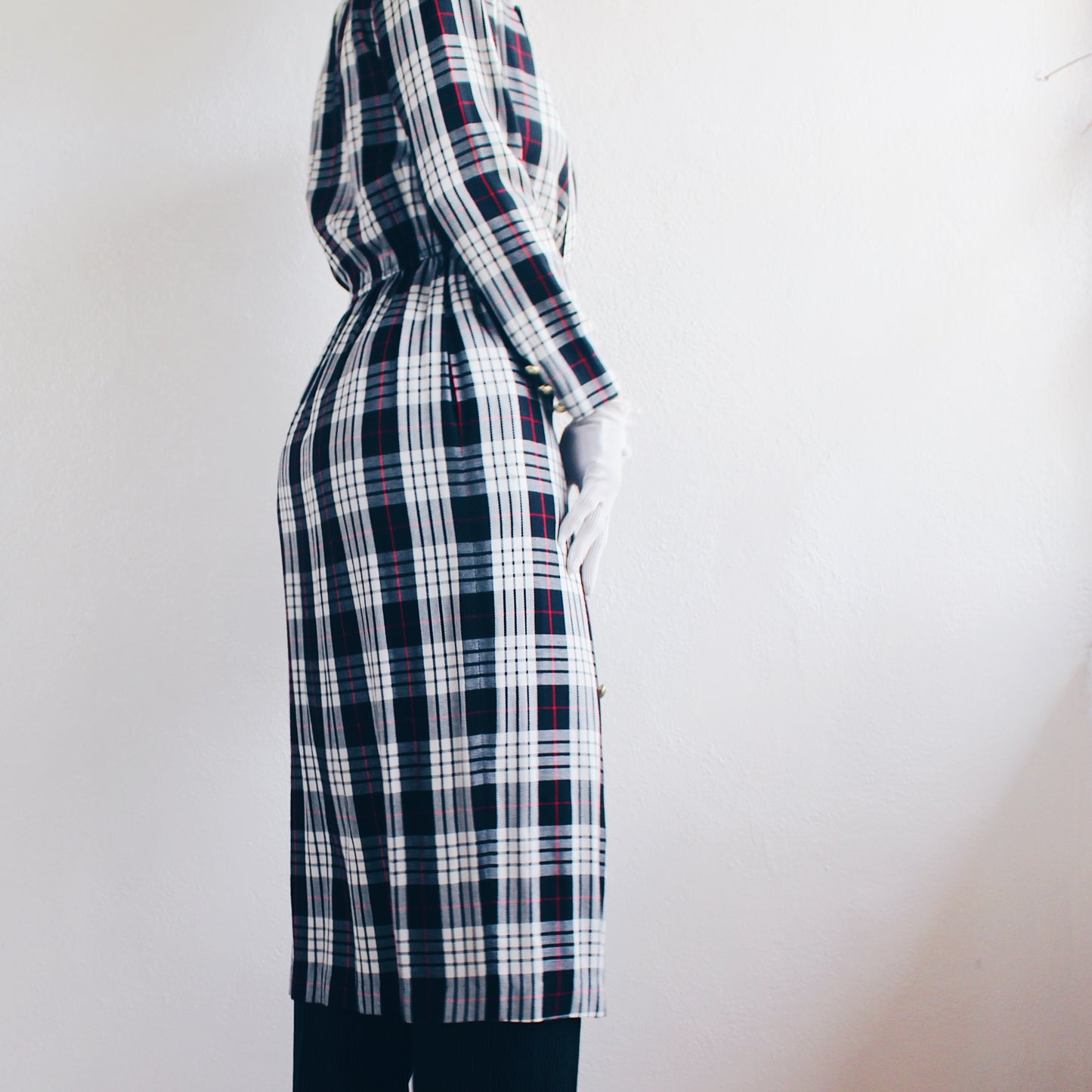 Vintage 90s Plaid Blazer Dress | Chic British Layering Piece - Thom Browne Style