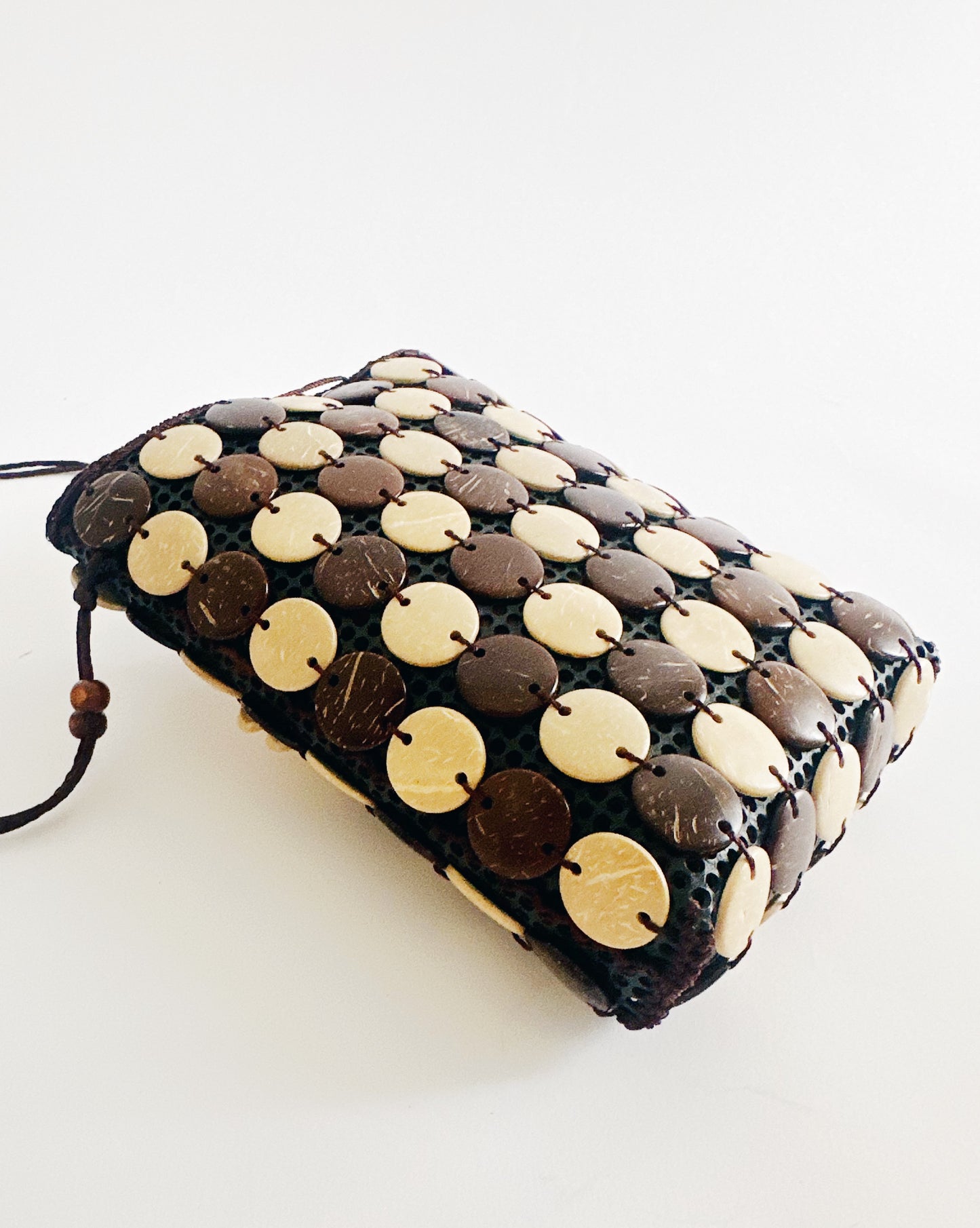 Vintage 90s Beaded Purse – Small Structured Summer Whimsygoth Boho Bag with flower beads