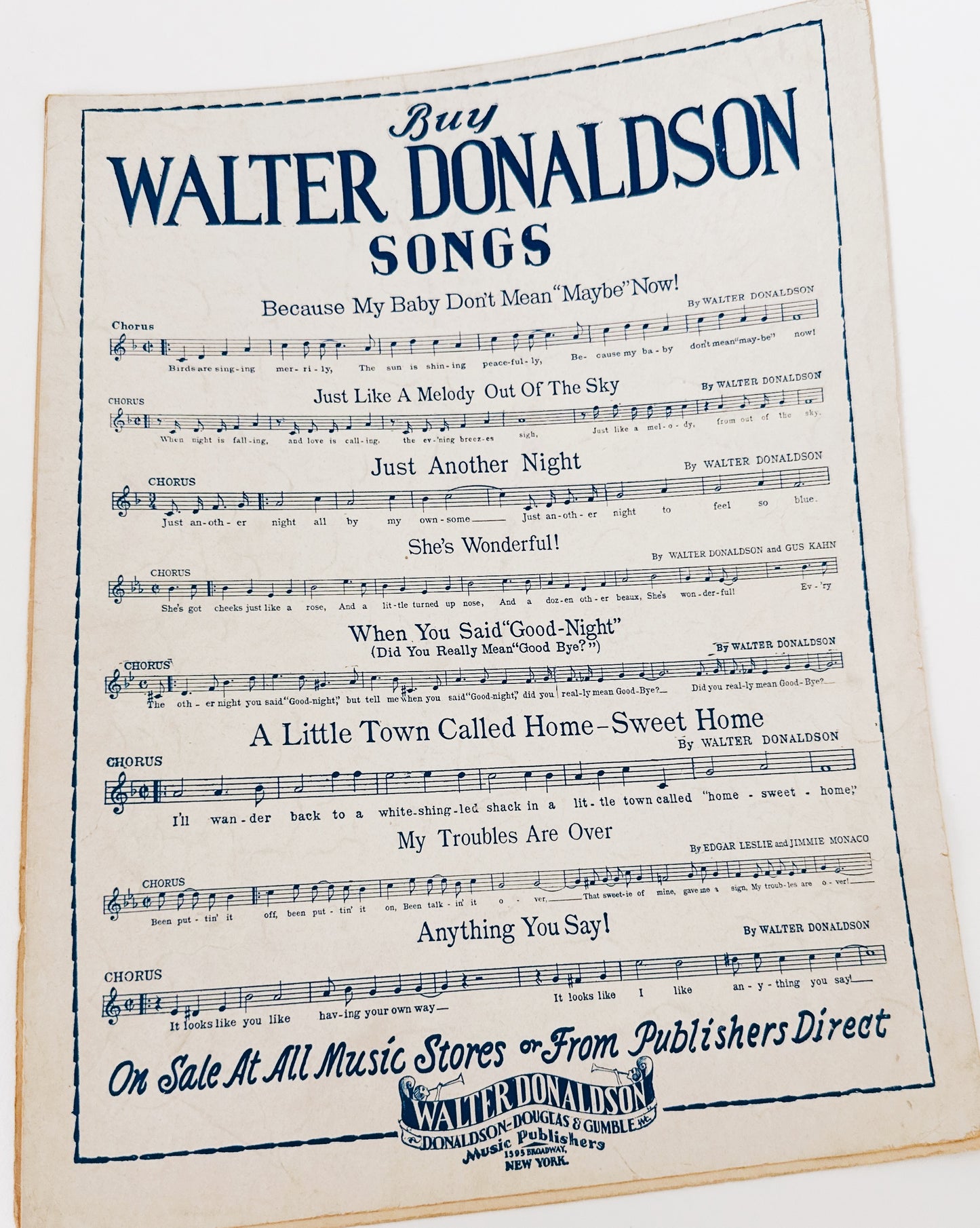 Antique Sheet Music "Me and the Man in the Moon" | Art Deco Celestial Wall Art | 1920s Moon Illustration Decor