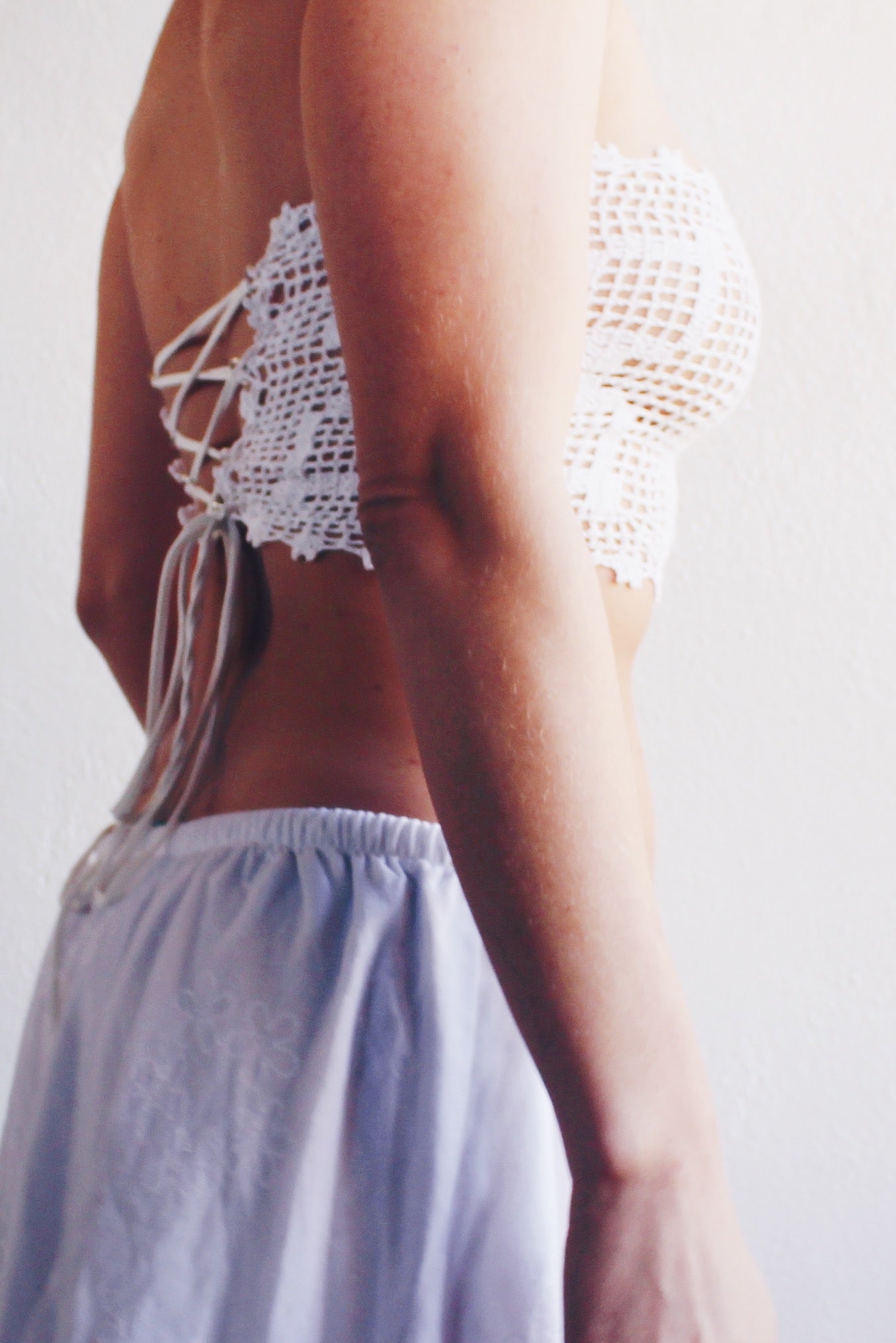 Vintage Lace Magic: Upcycled Doily Crop Top for Whimsy Lovers / repurposed doily top / upcycled macrame crop top