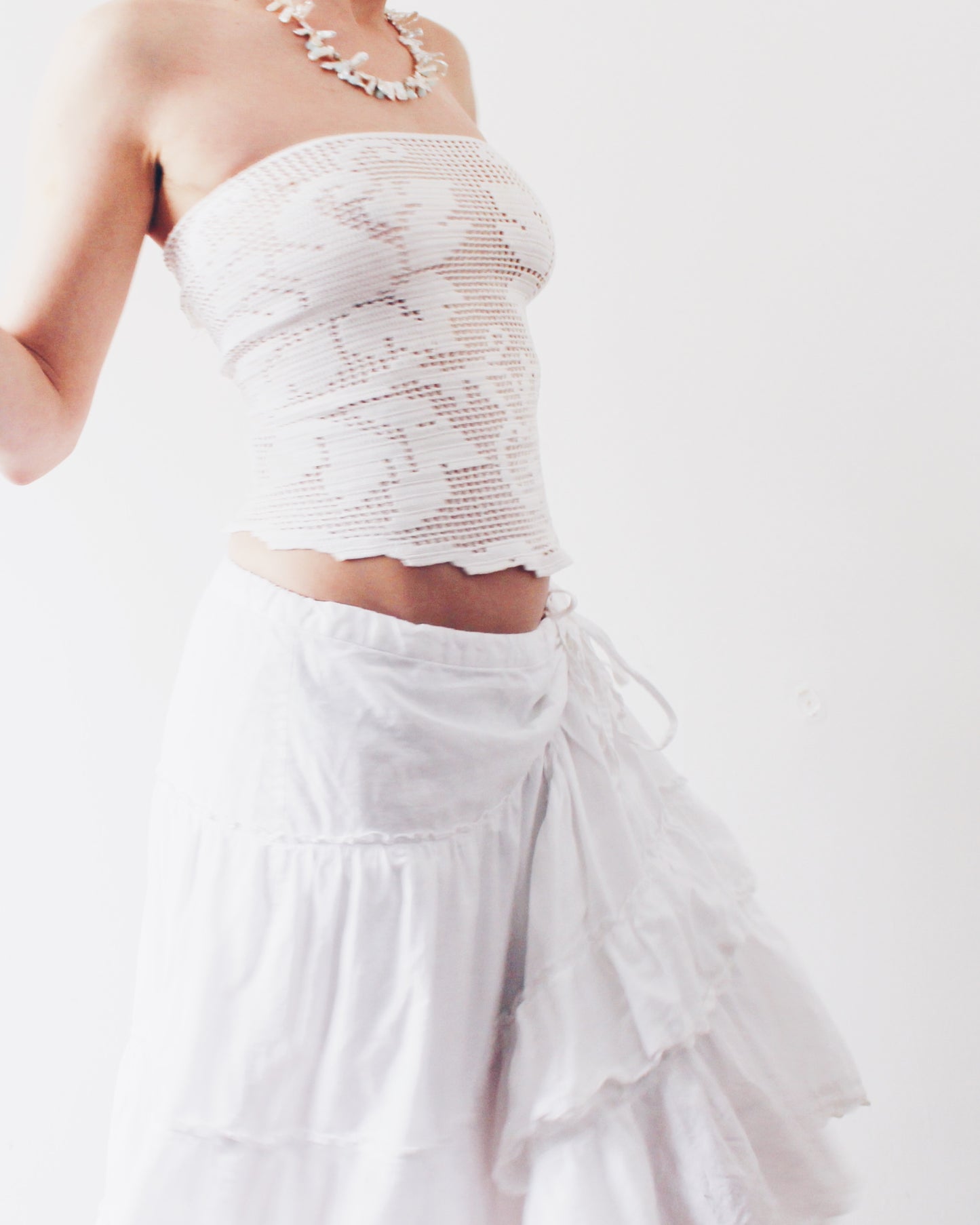 Crochet Couture: Upcycled Doily Crop Top - Reworked vintage - Coachella outfit