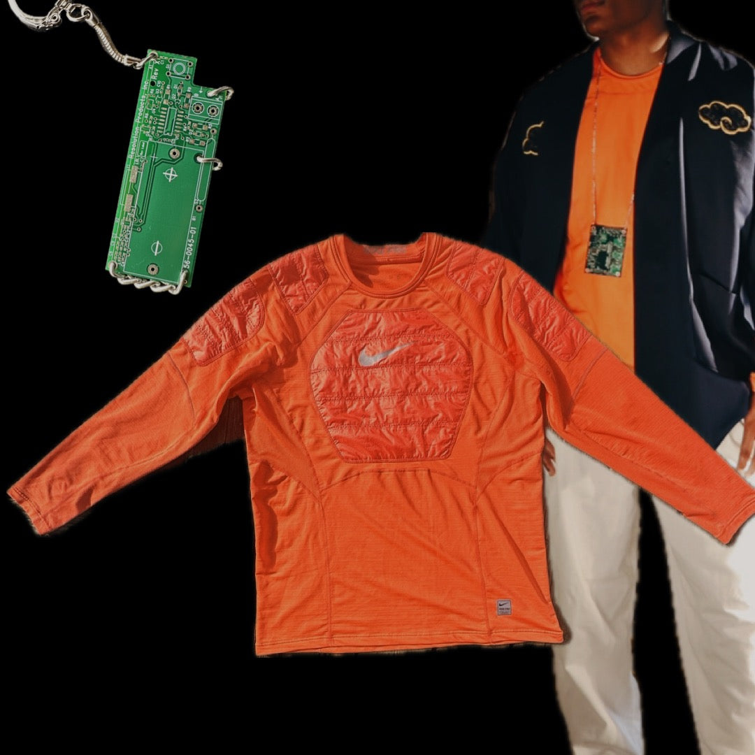 Neon Orange Futuristic Nike Streetwear Long Sleeve