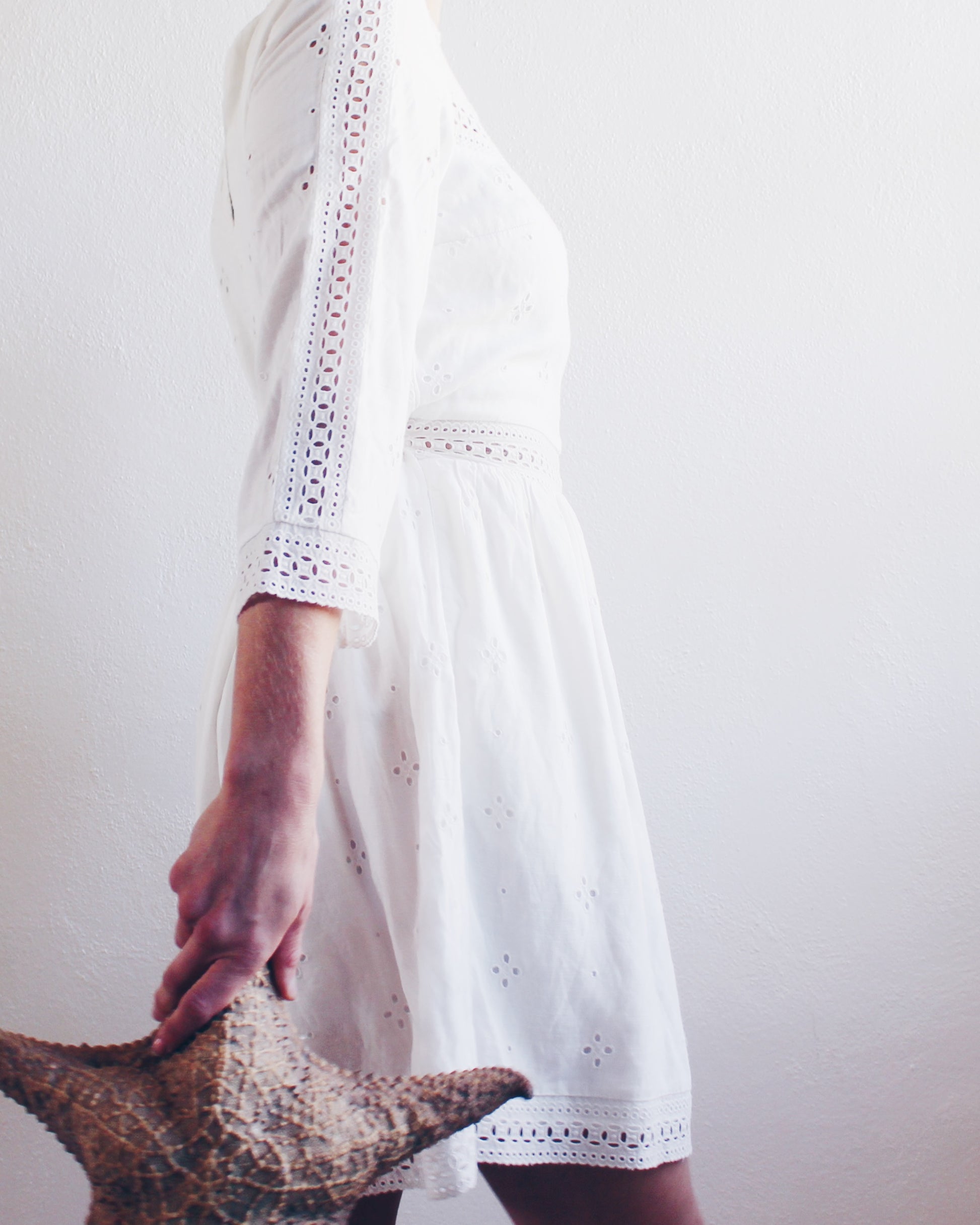 Abercrombie White Eyelet Dress – Victorian Edwardian Nautical Sundress –  Dusted Archive