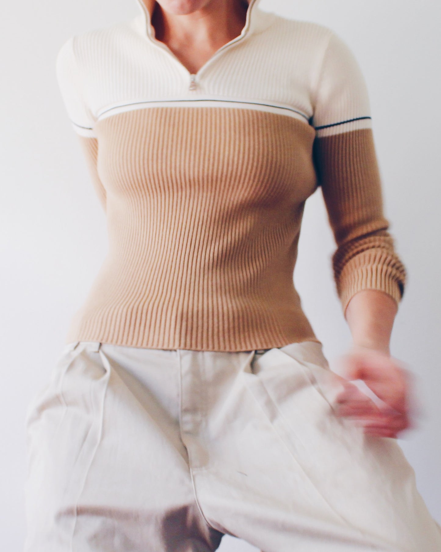 Vintage Y2K Polo Jeans Co Ralph Lauren Quarter‑Zip Sweater — Minimalist Chic Knit Rare Find