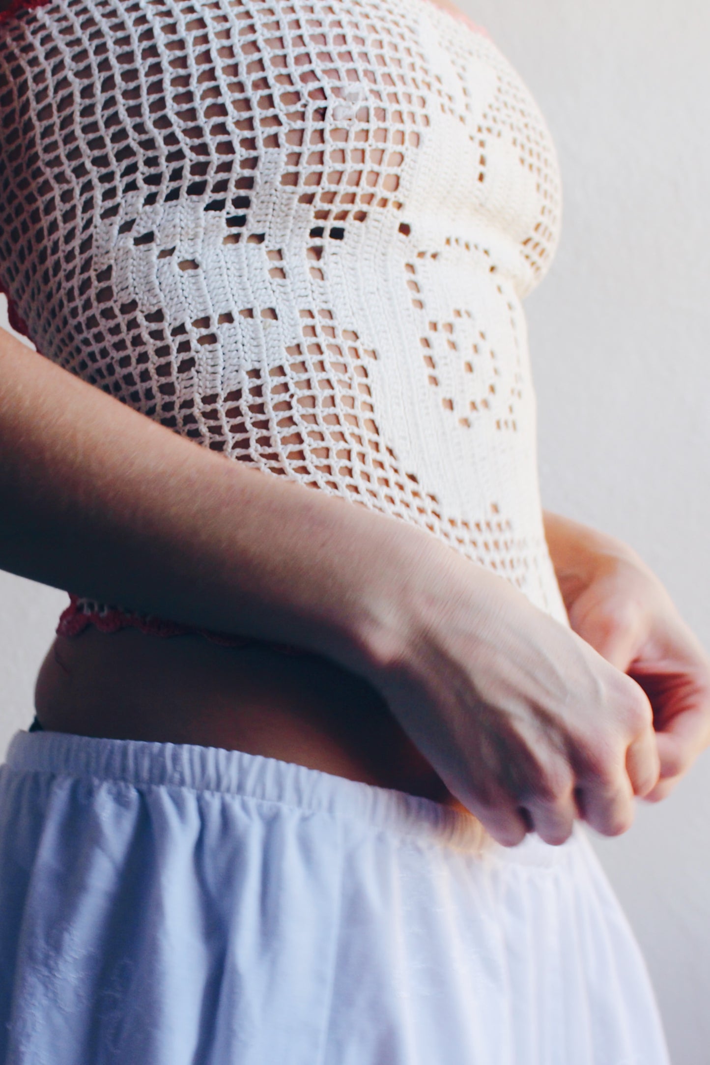 Vintage crochet Magic: Upcycled Doily Crop Top for Whimsy Lovers / repurposed doily top / upcycled macrame crop top