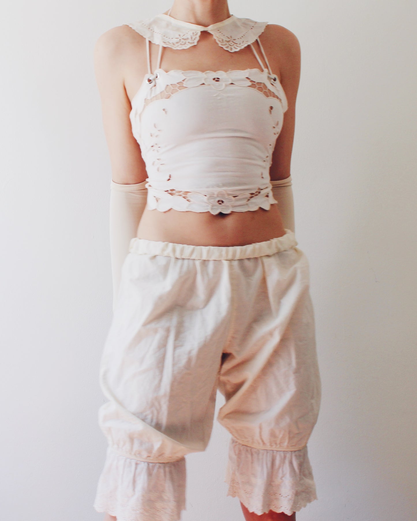 Upcycled Vintage Placemat Tank – Vintage Heirloom Tablewear Art - Reworked crop top
