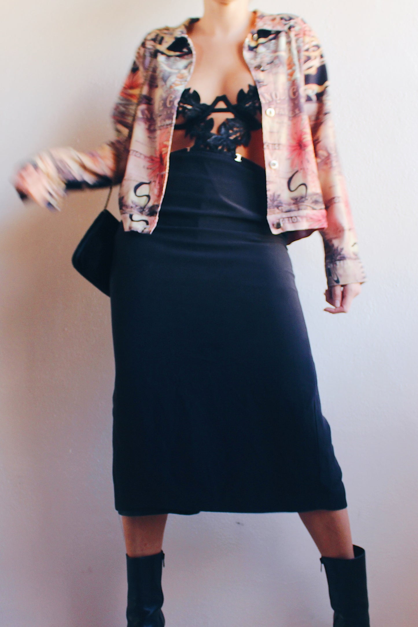 Vintage Black Pencil Skirt for Dark witchy Academia Darlings