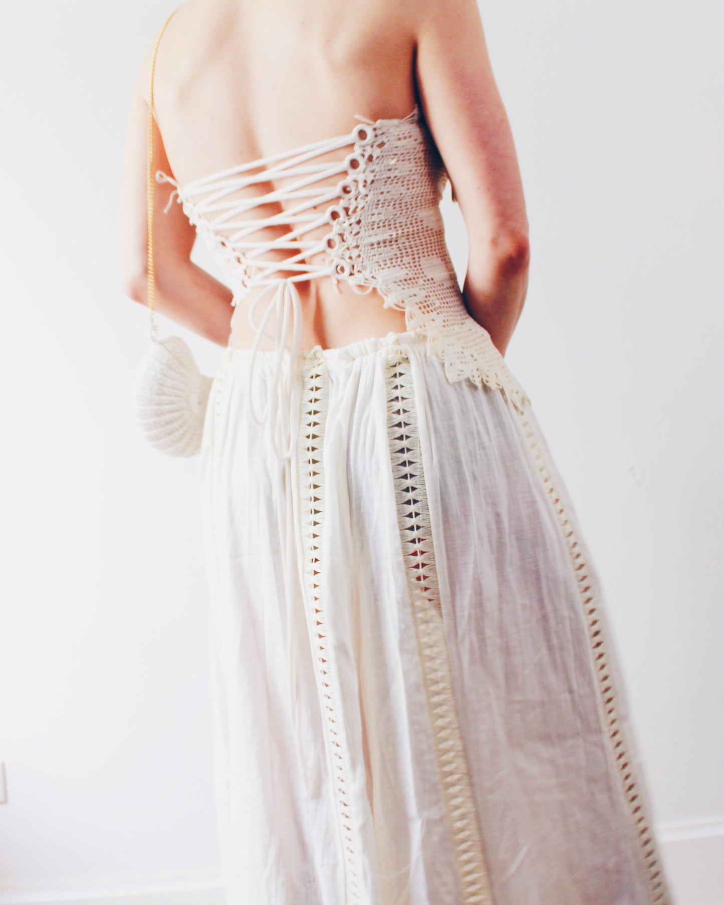 Crochet Couture: Upcycled Doily Crop Top - Reworked vintage - Coachella outfit