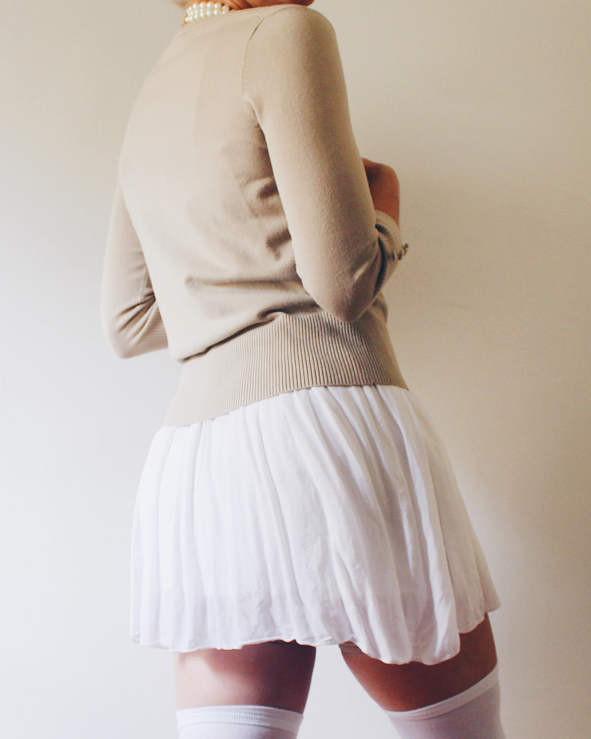 Audrey and Grace Beige Button Up Cardigan, Preppy Minimalist Academic Style, Neutral Layering Piece, Dark Academia