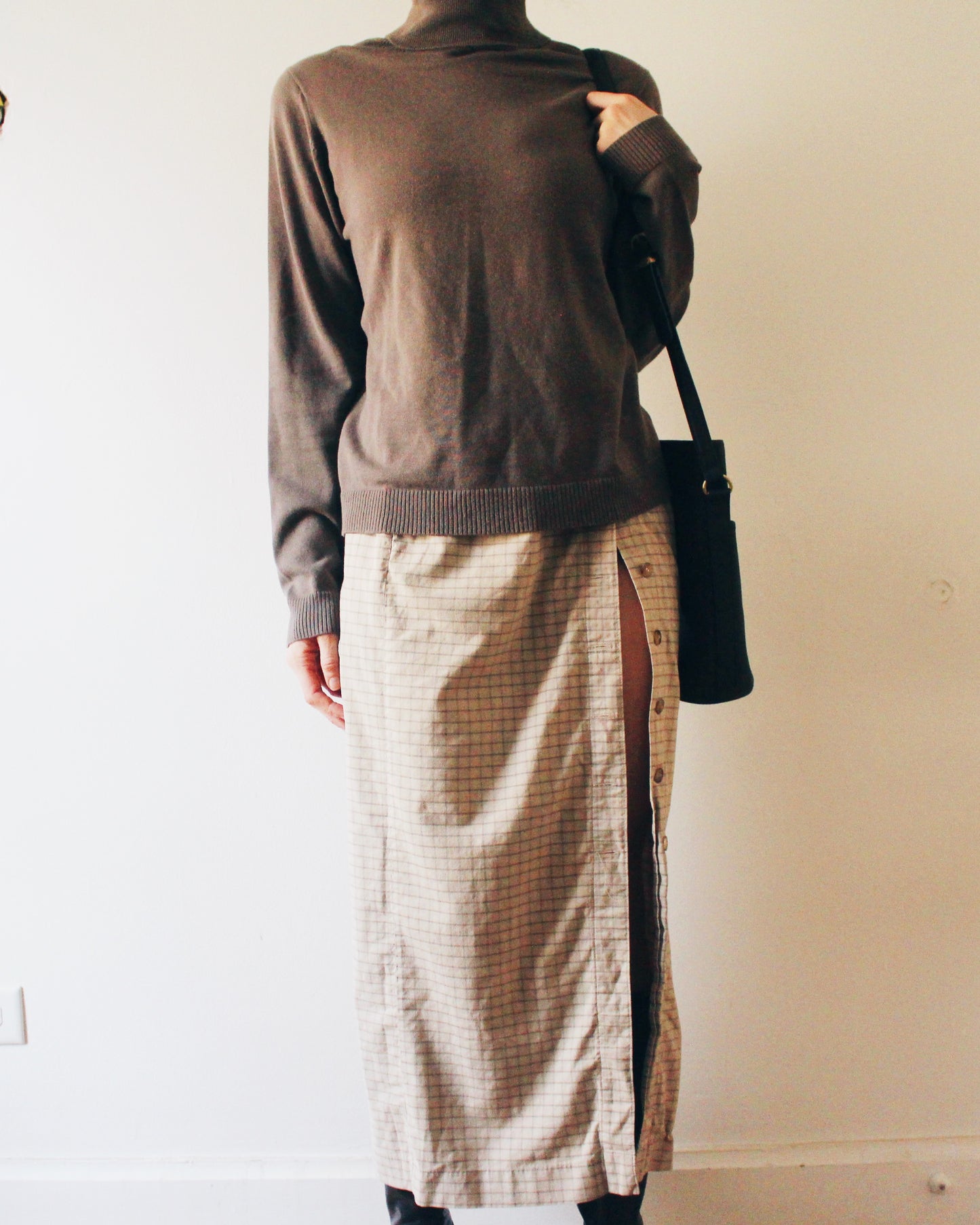 Vintage Gap Khaki‑Grey Turtleneck Sweater – Cozy Minimalist Cotton Knit for Layering