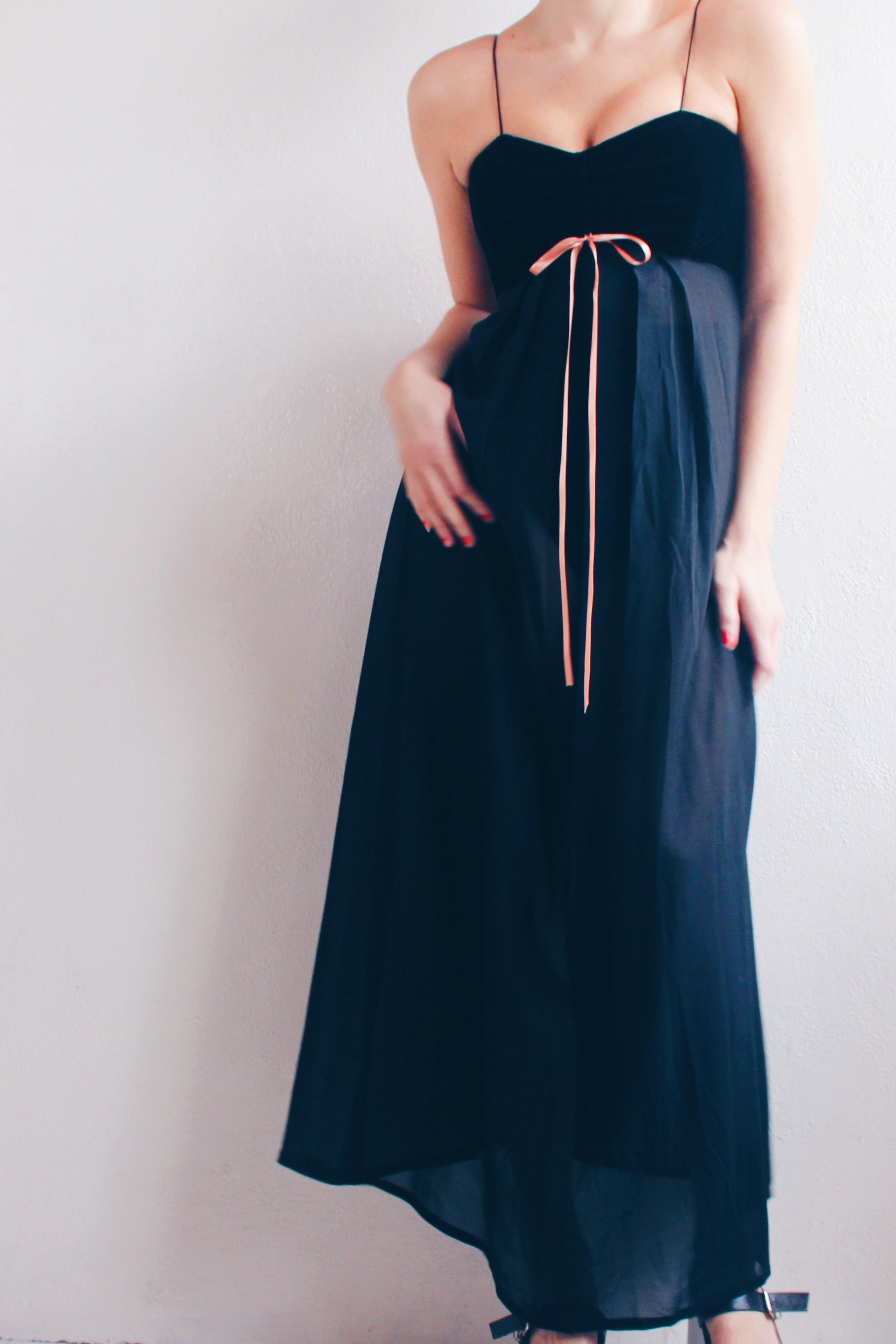 Coquette Formal: Vintage Sheer Formal Dress with Velvet Sweetheart Bus Dusted Archive Coquette Formal: Vintage Sheer Formal Dress with Velvet Sweetheart Bus Dusted Archive