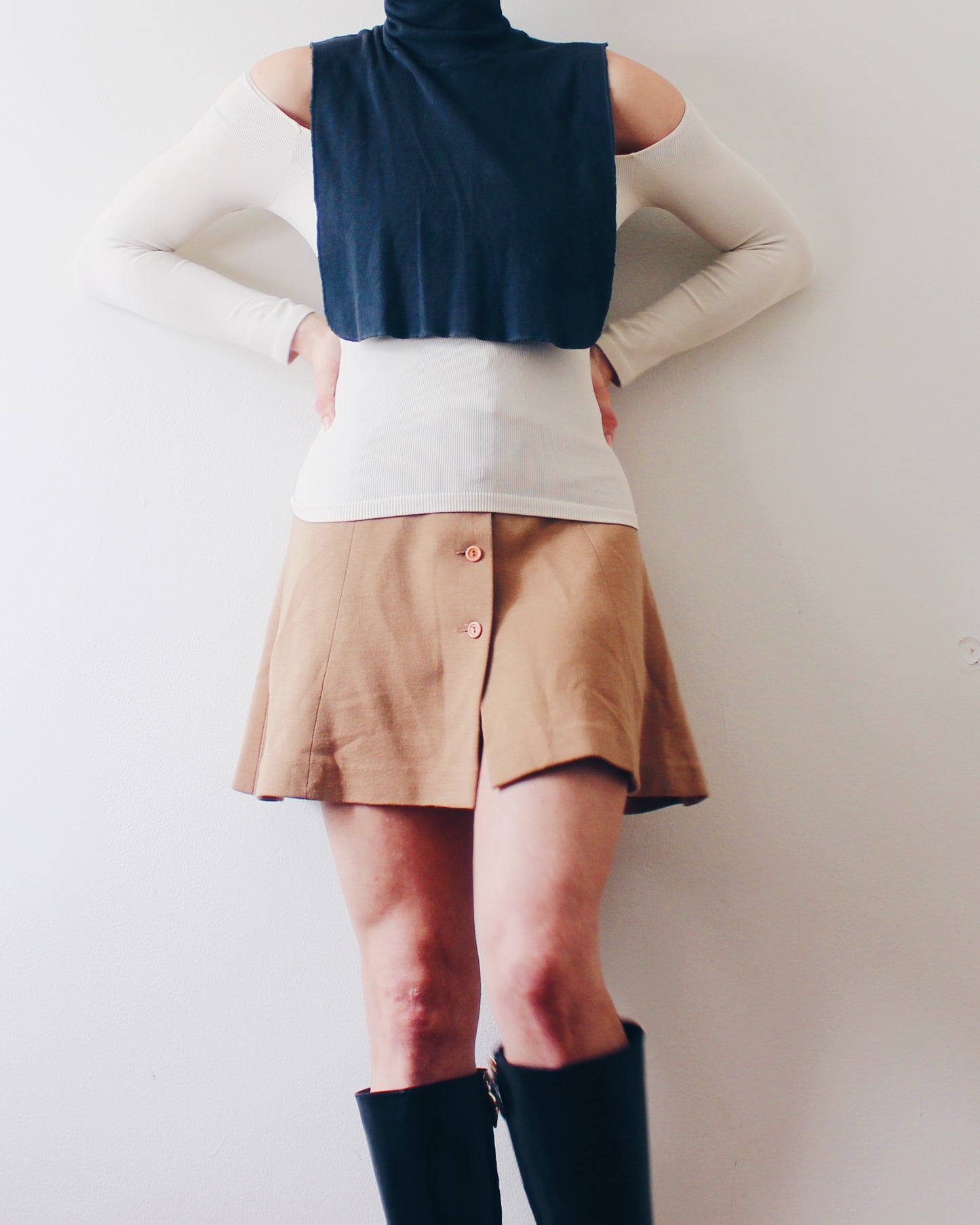 90s Academic accessory: Vintage Cotton False Turtleneck