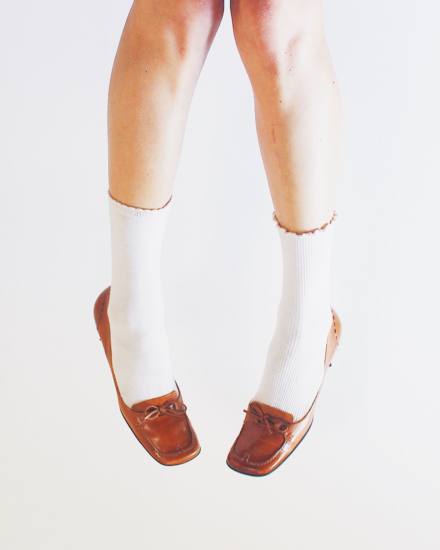 Vintage Enzo Angiolini Tan Leather Square‑Toe Kitten Heels – Academic Bookish Office Chic