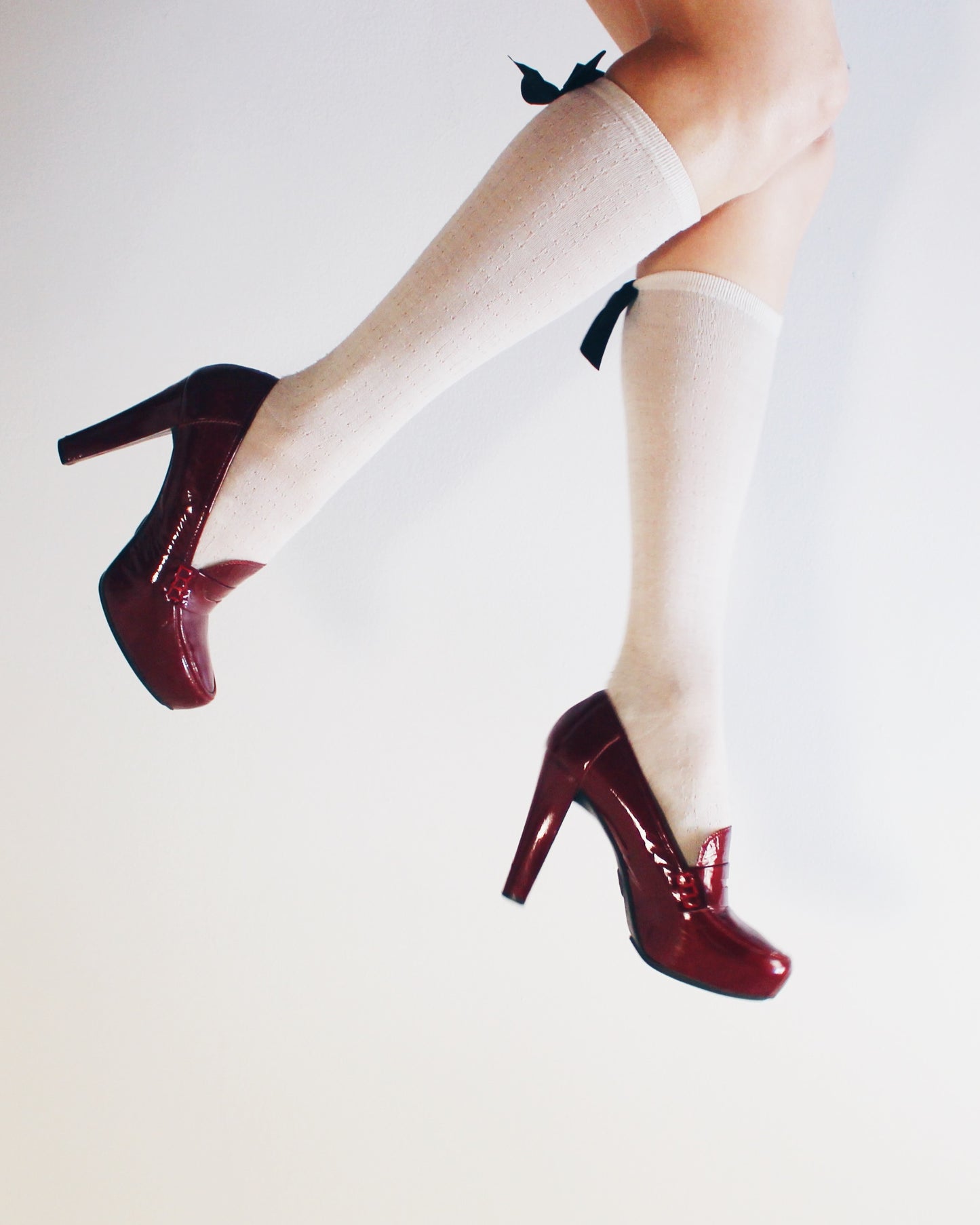 Burgundy Chunky Heeled loafers Librarian shoes with an academic corporate vibe