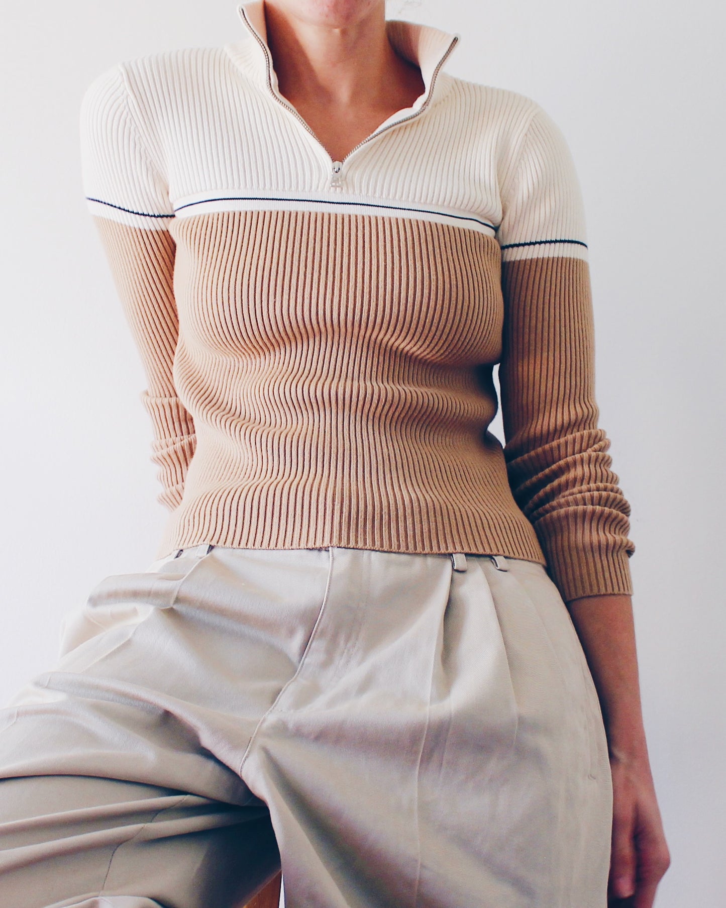 Vintage Y2K Polo Jeans Co Ralph Lauren Quarter‑Zip Sweater — Minimalist Chic Knit Rare Find