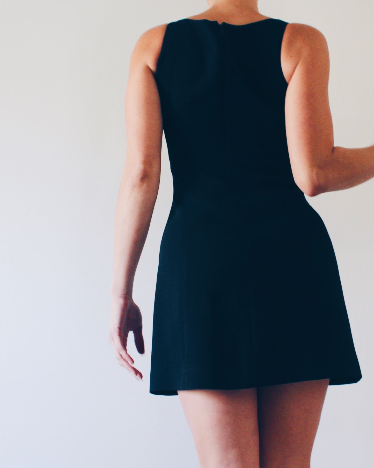 Vintage Bebe Late‑90s Black Mini Dress – Sleek Minimalist Little Black Cocktail & Office Dress