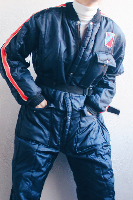 Retro Slope Alert! Vintage 1970s Quilted Ski Suit – Gorpcore Chic for Snow Adventures