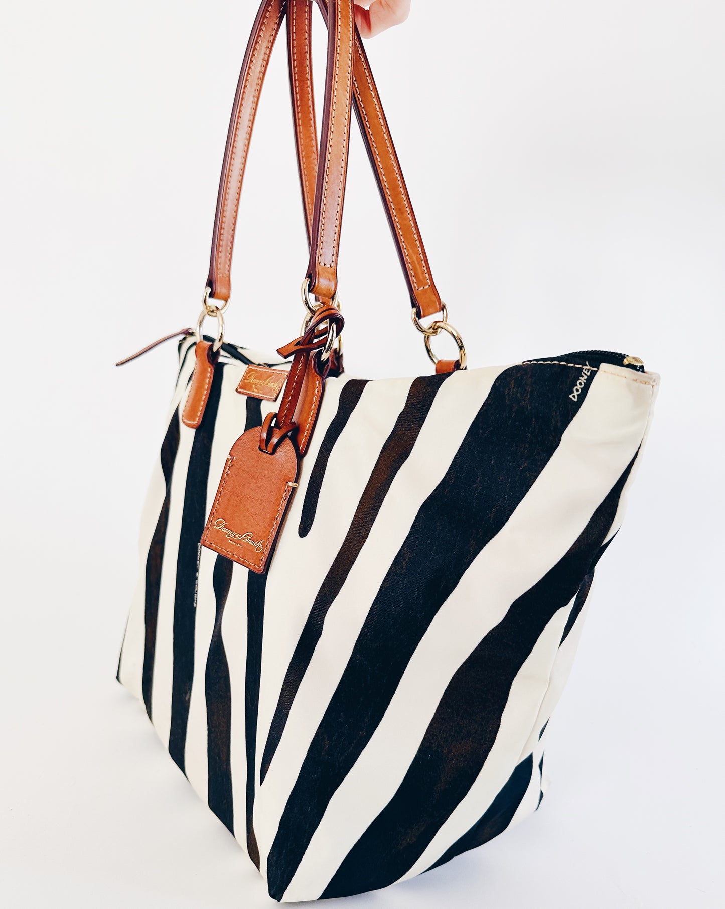 Vintage Y2K Dooney & Bourke Zebra Print Canvas Purse – Statement Animal Print Bag