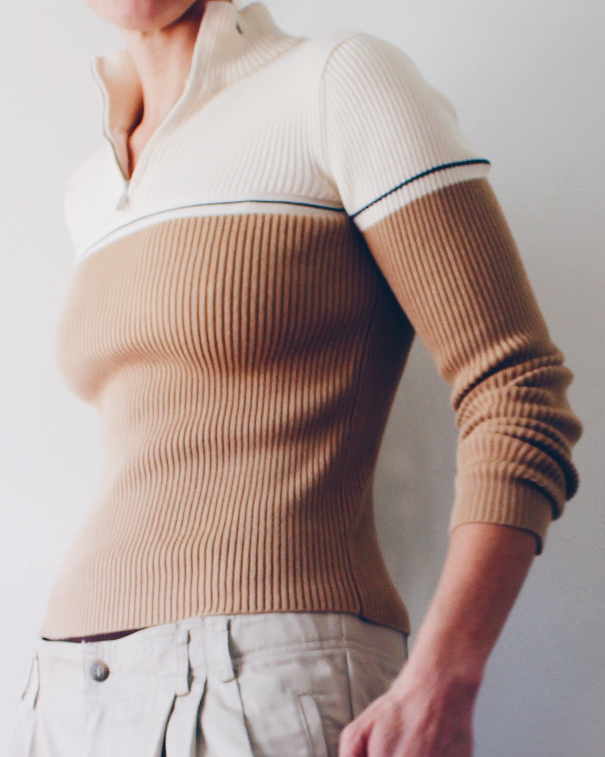 Vintage Y2K Polo Jeans Co Ralph Lauren Quarter‑Zip Sweater — Minimalist Chic Knit Rare Find